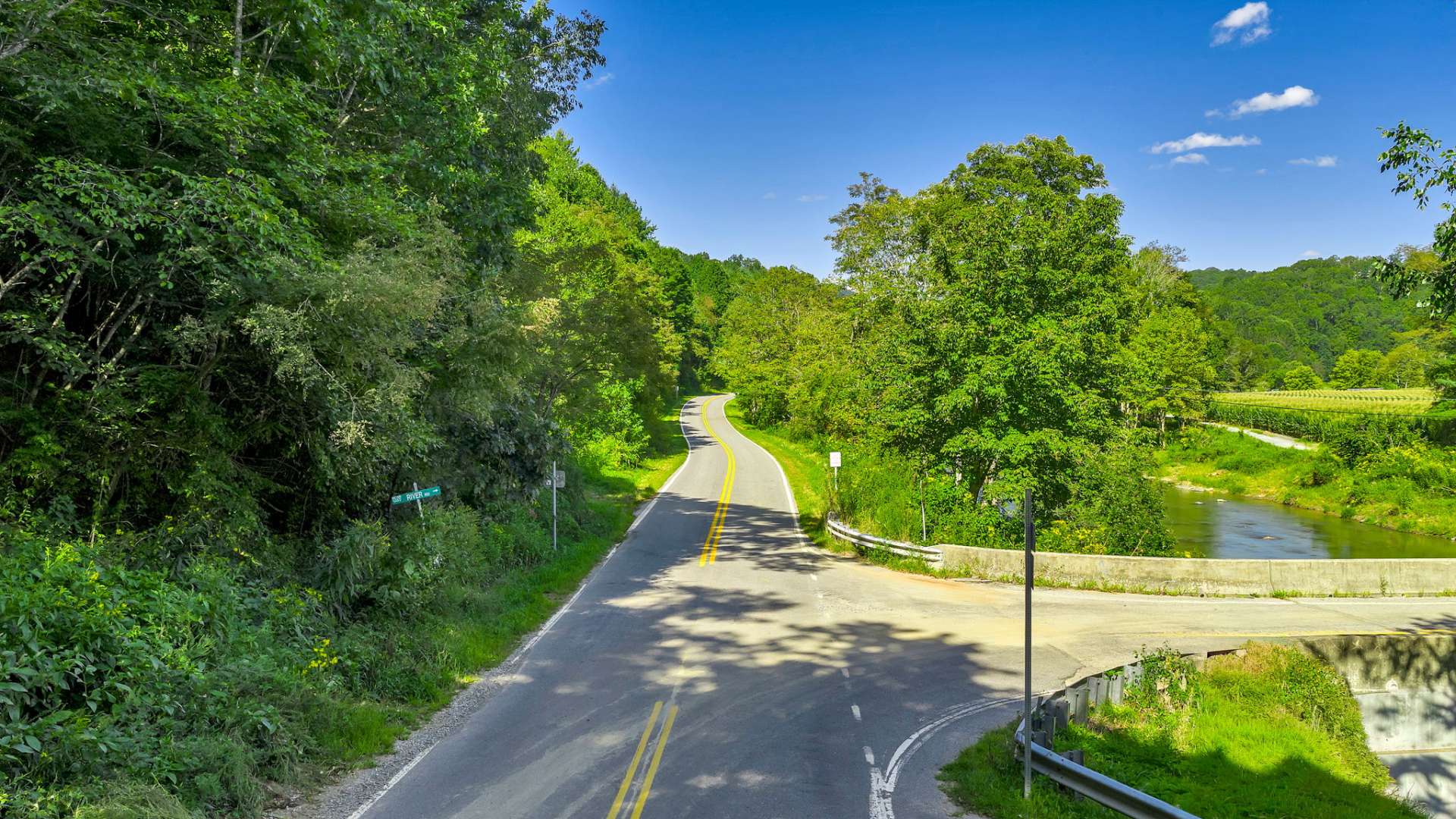 A view from Big Hill Road with your property to the left.