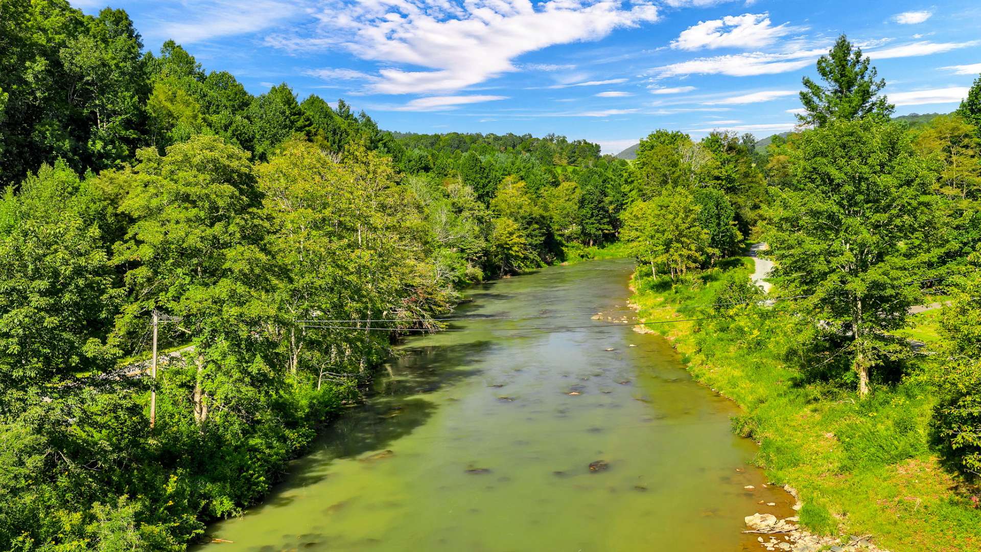 A beautiful day on the New River just upstream from your land.