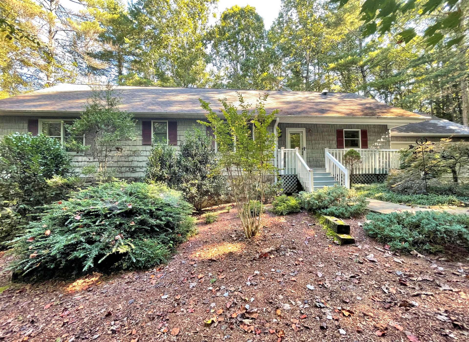 Natural landscaping with low maintenance siding.