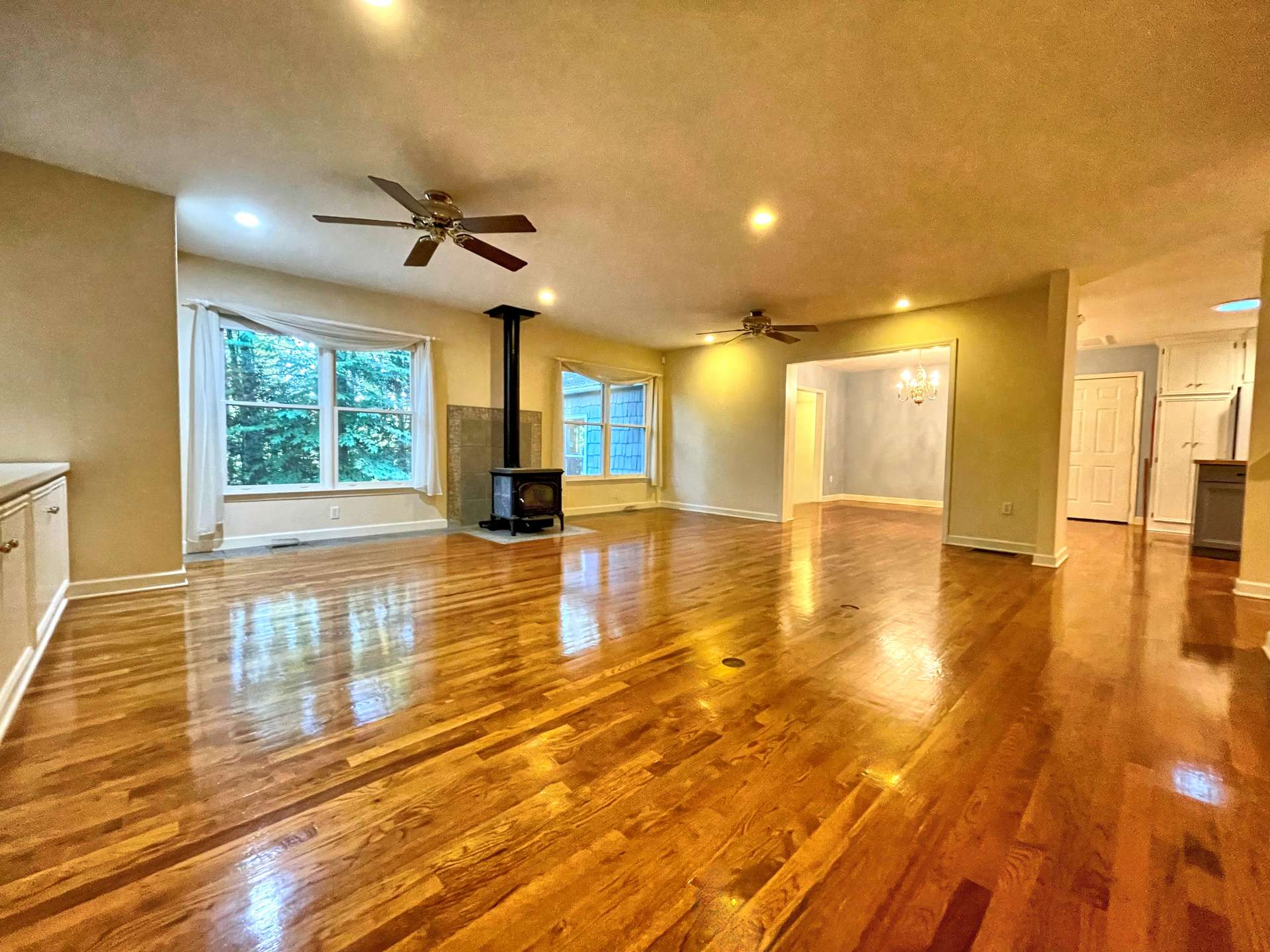 Glistening hardwoods have been well-kept.