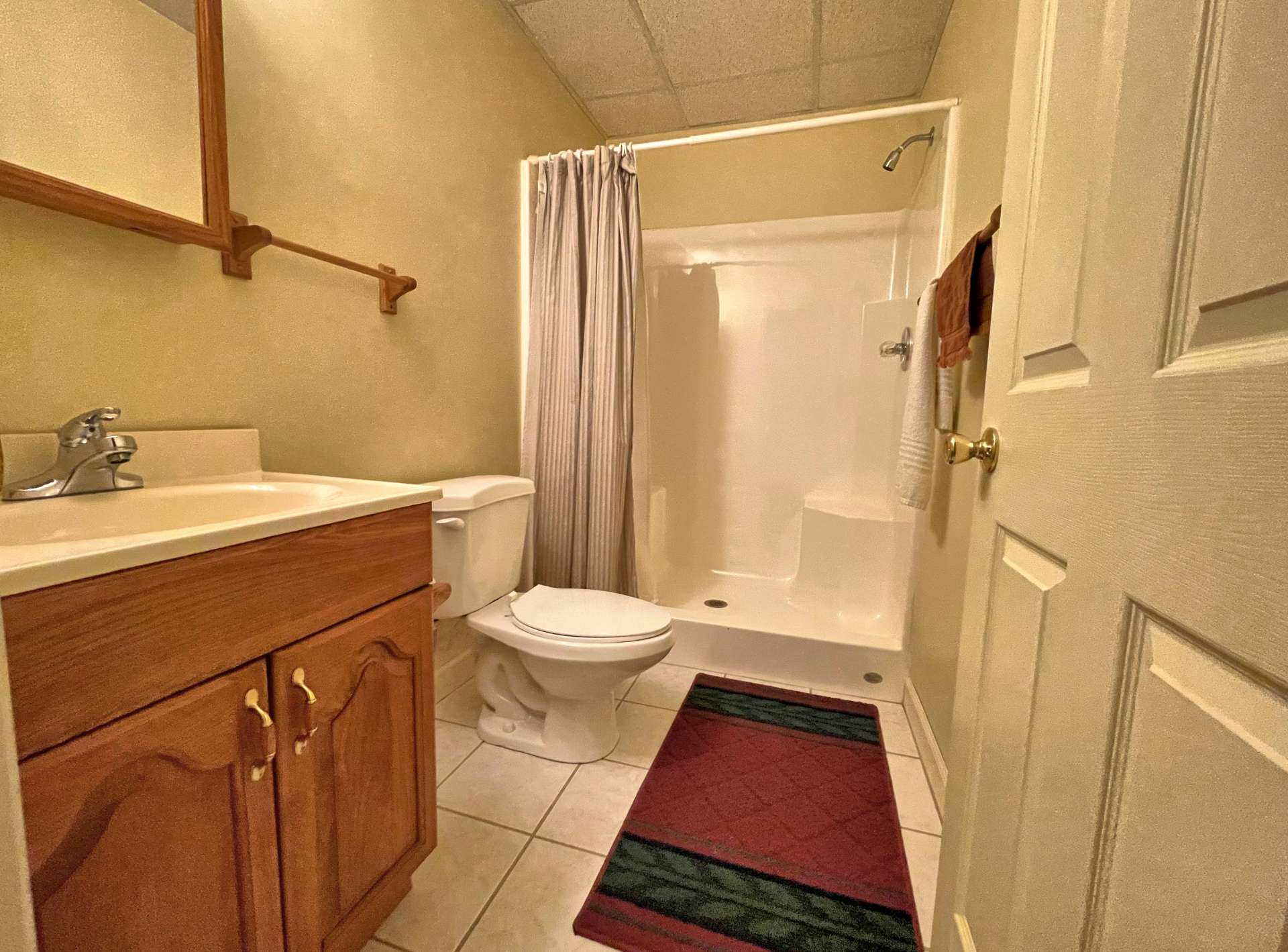 Full bath located on the lower level.