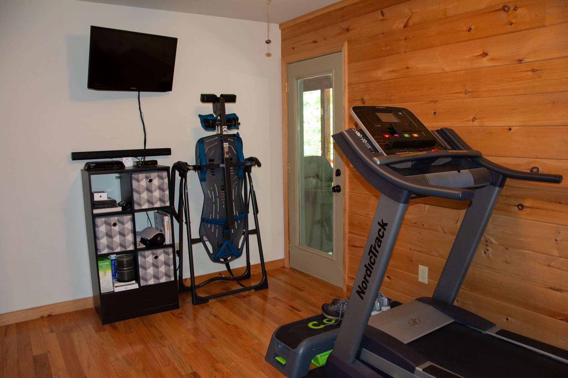 This third bedroom is currently used as exercise space.