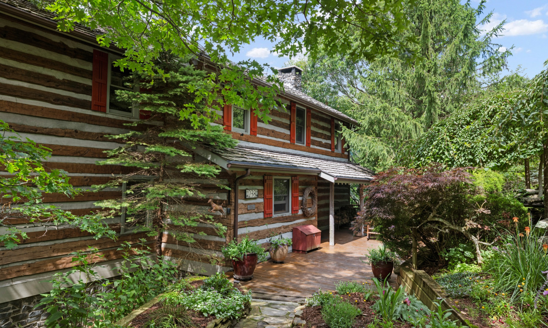 Exceptional Antique Custom Log Home NC Blue Ridge Mountains