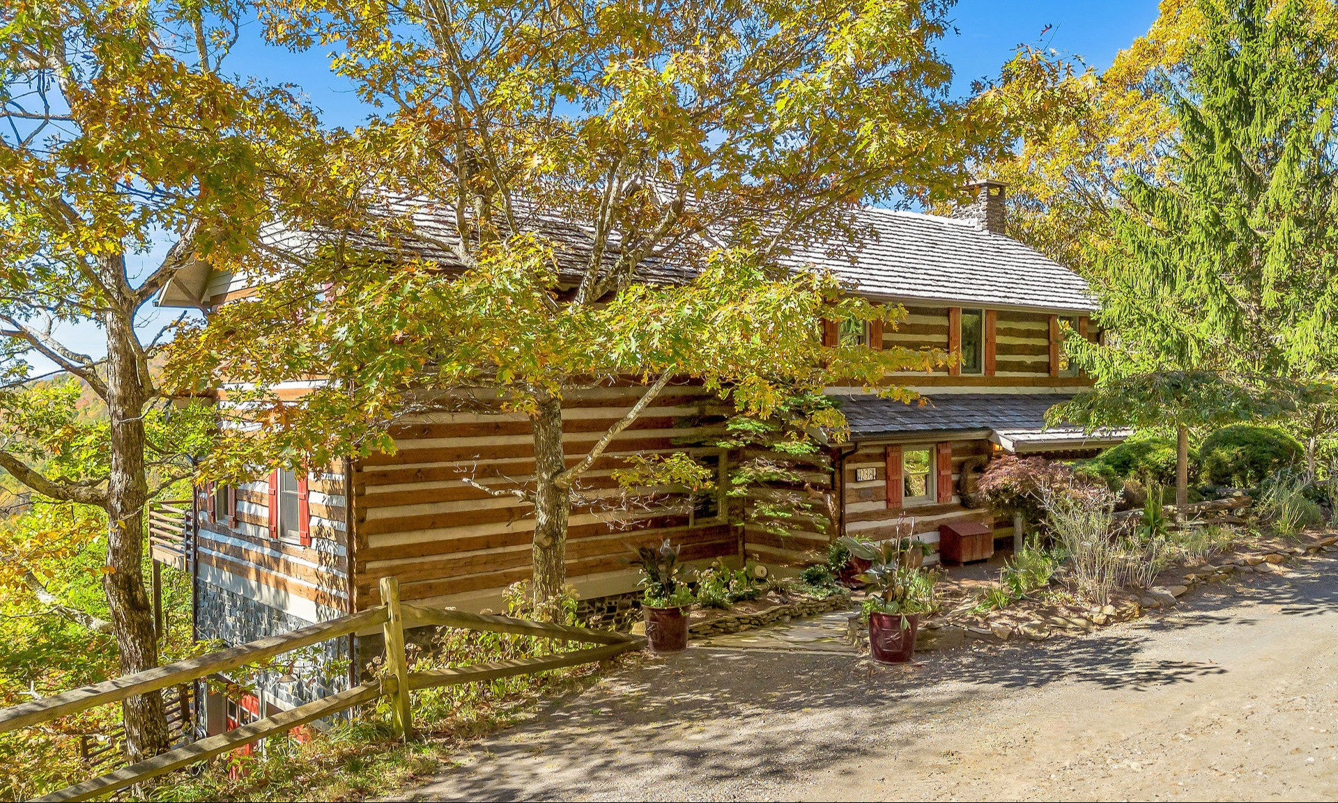 Exceptional Antique Custom Log Home NC Blue Ridge Mountains