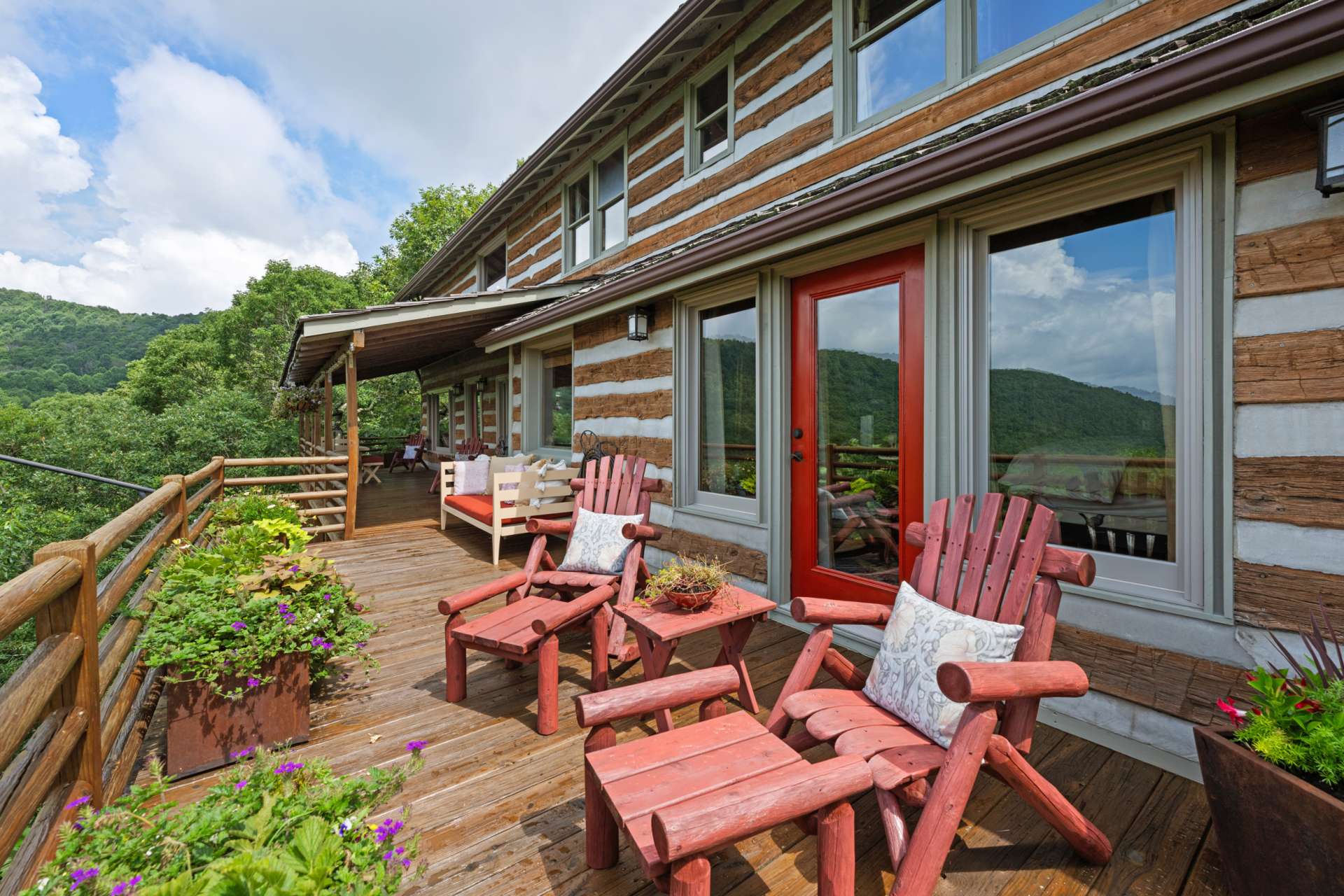Enjoy both covered and open outdoor spaces on this expansive deck.