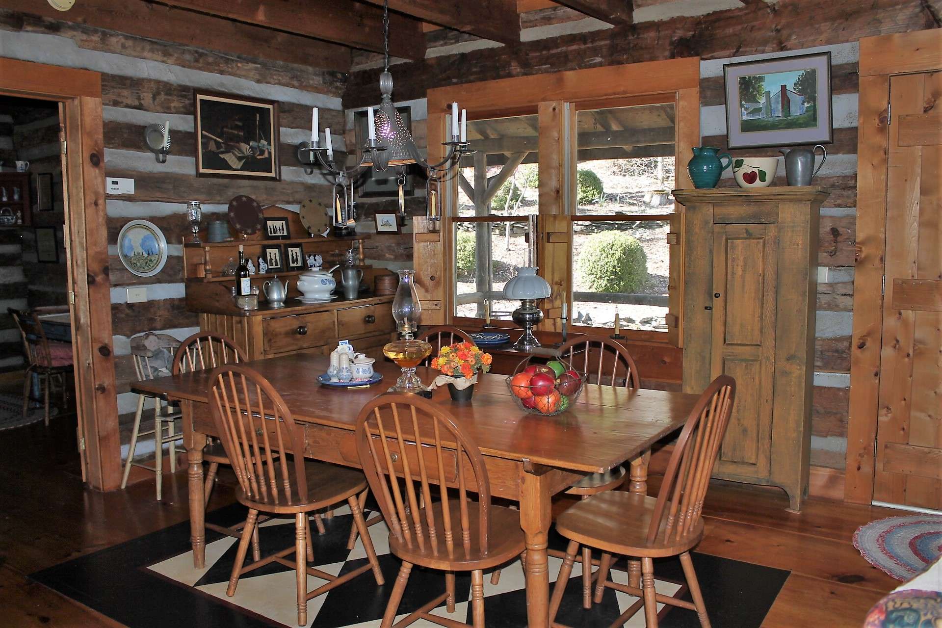 Dining area is warm and inviting for more formal meals.