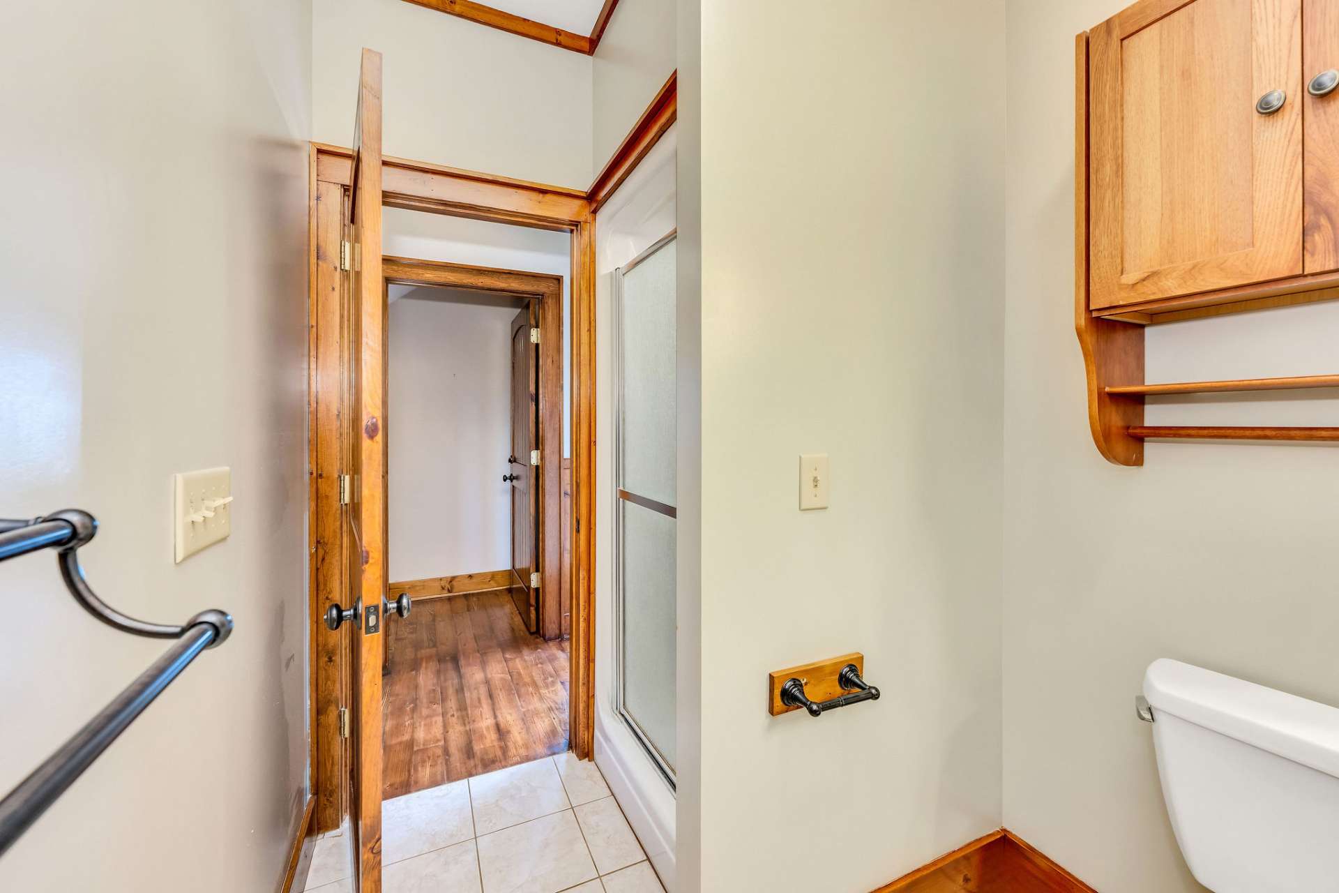 Main level full bath with stand up shower