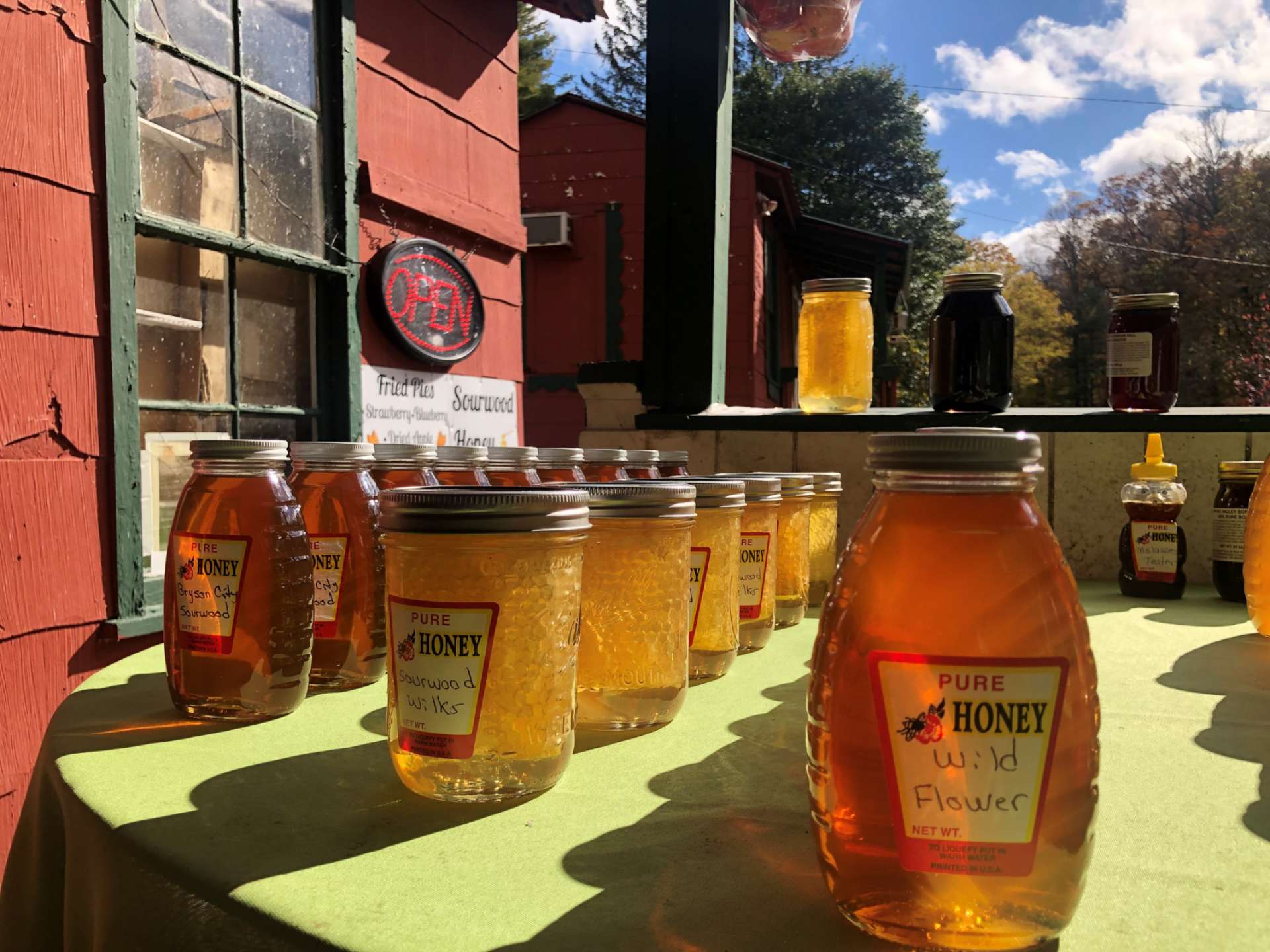 NC honey, fried pies, and local produce are just a few of the items that have been offered for sale by vendors at Shatley Springs Restaurant.