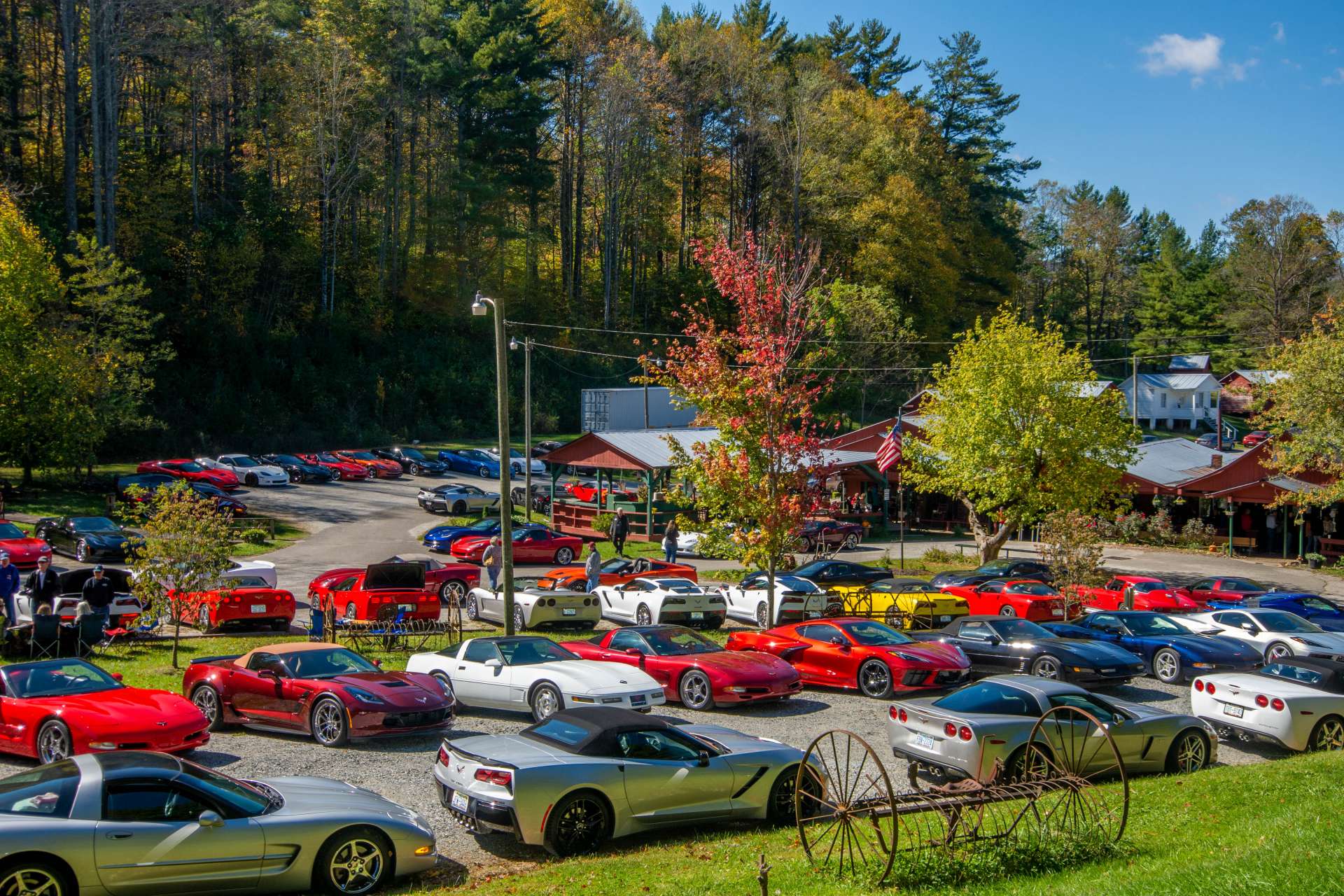 Another photo showing a recent Corvette Club that gathered at Shatley Springs Restaurant.