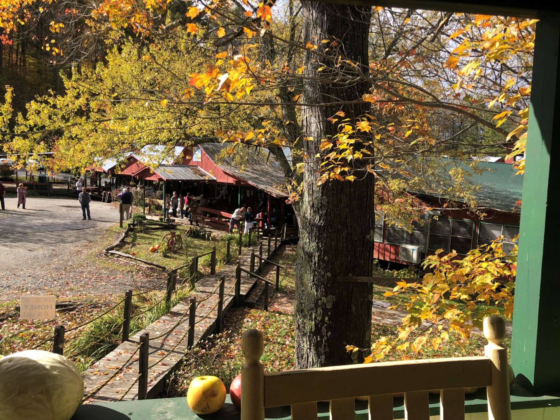 View of the restaurant from one of the retail cabins.