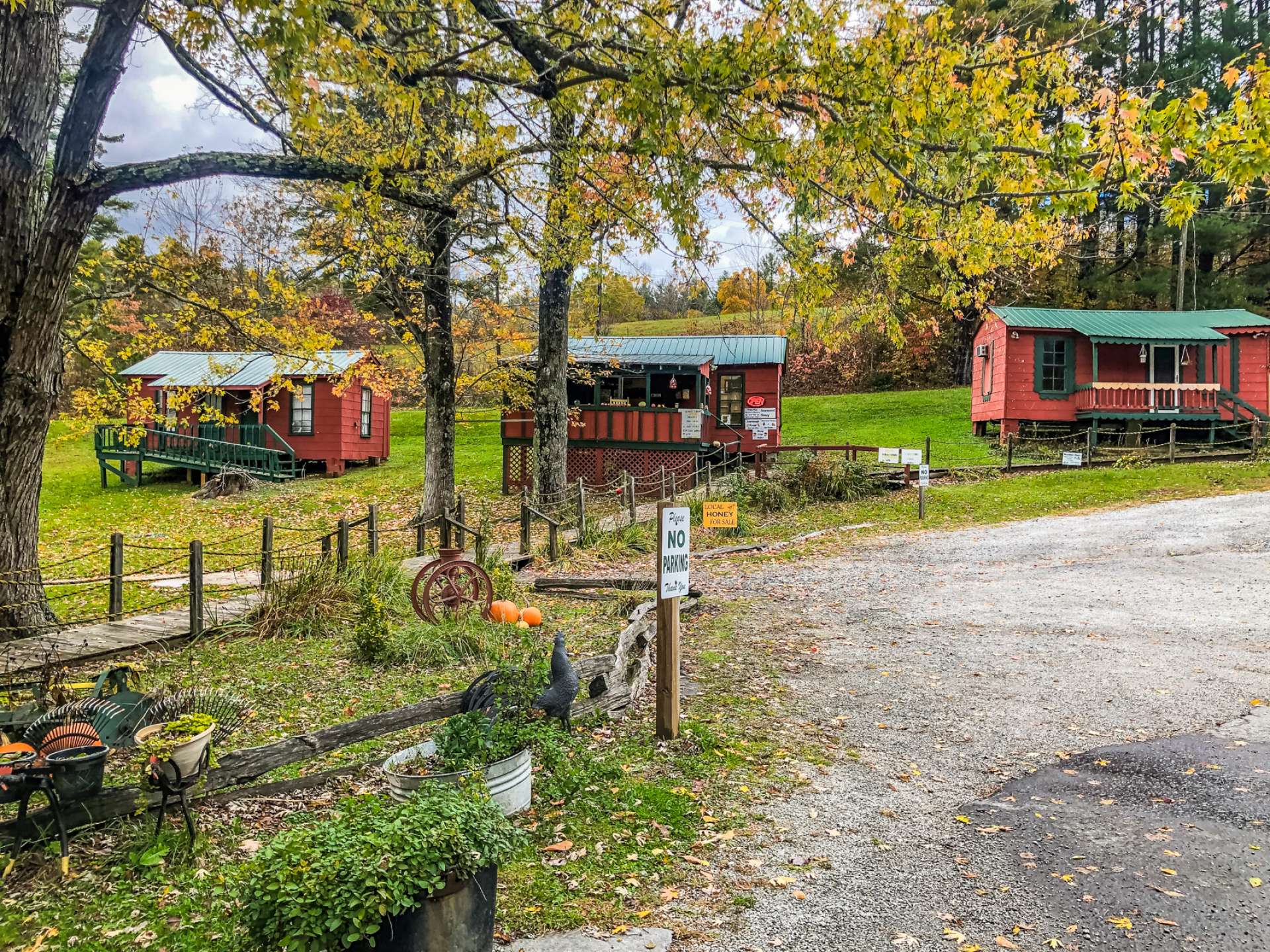 Three retail cabins.