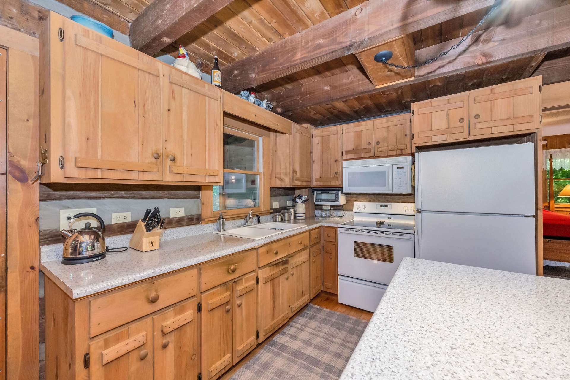 The custom cabinets offer abundant storage.