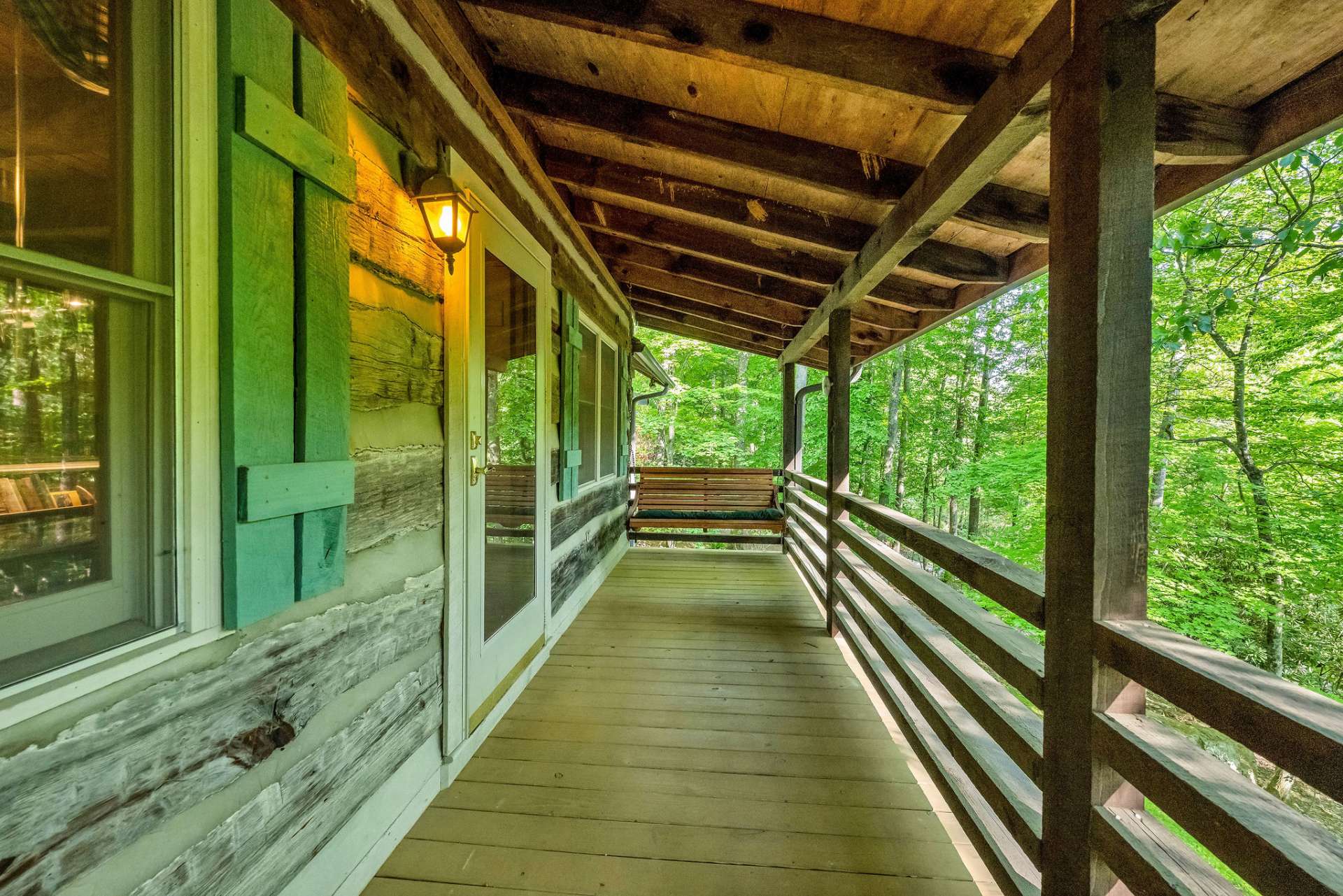 A timeless front-porch swing invites you to sway along with the birds' melodies.