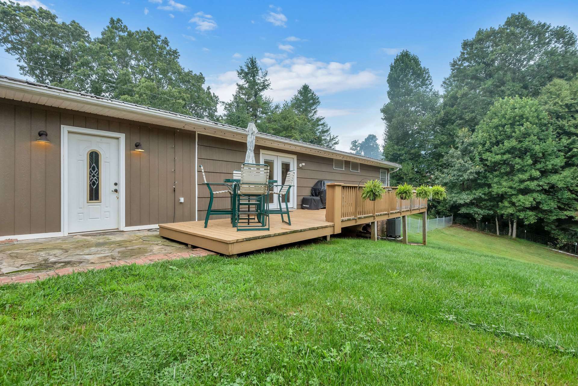 Large deck across the back of the house.