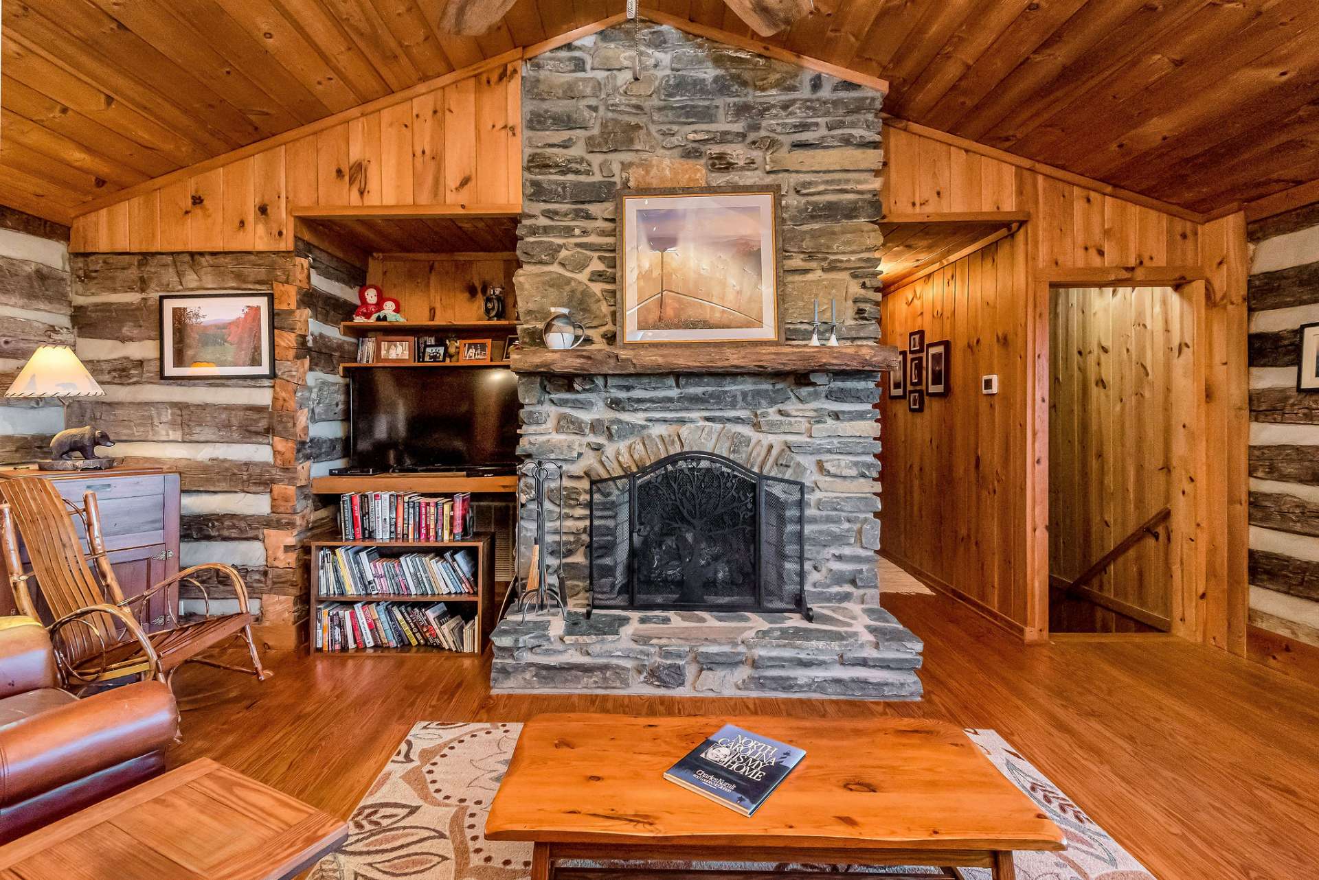as logs offer warmth and ambiance.