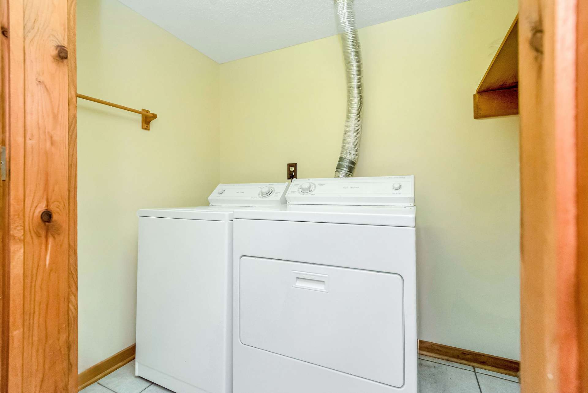 There is extra storage available in the laundry closet.