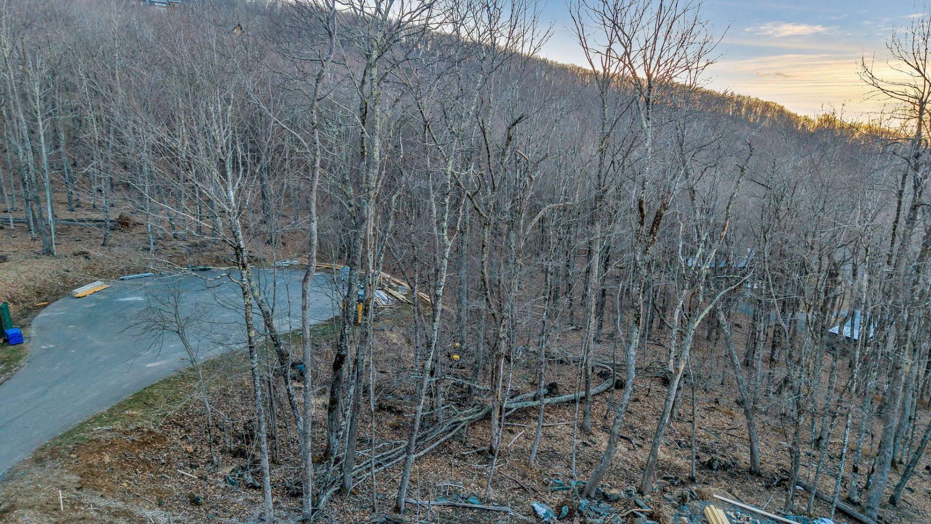 Aerial of your land from the cleared property to the right of your land