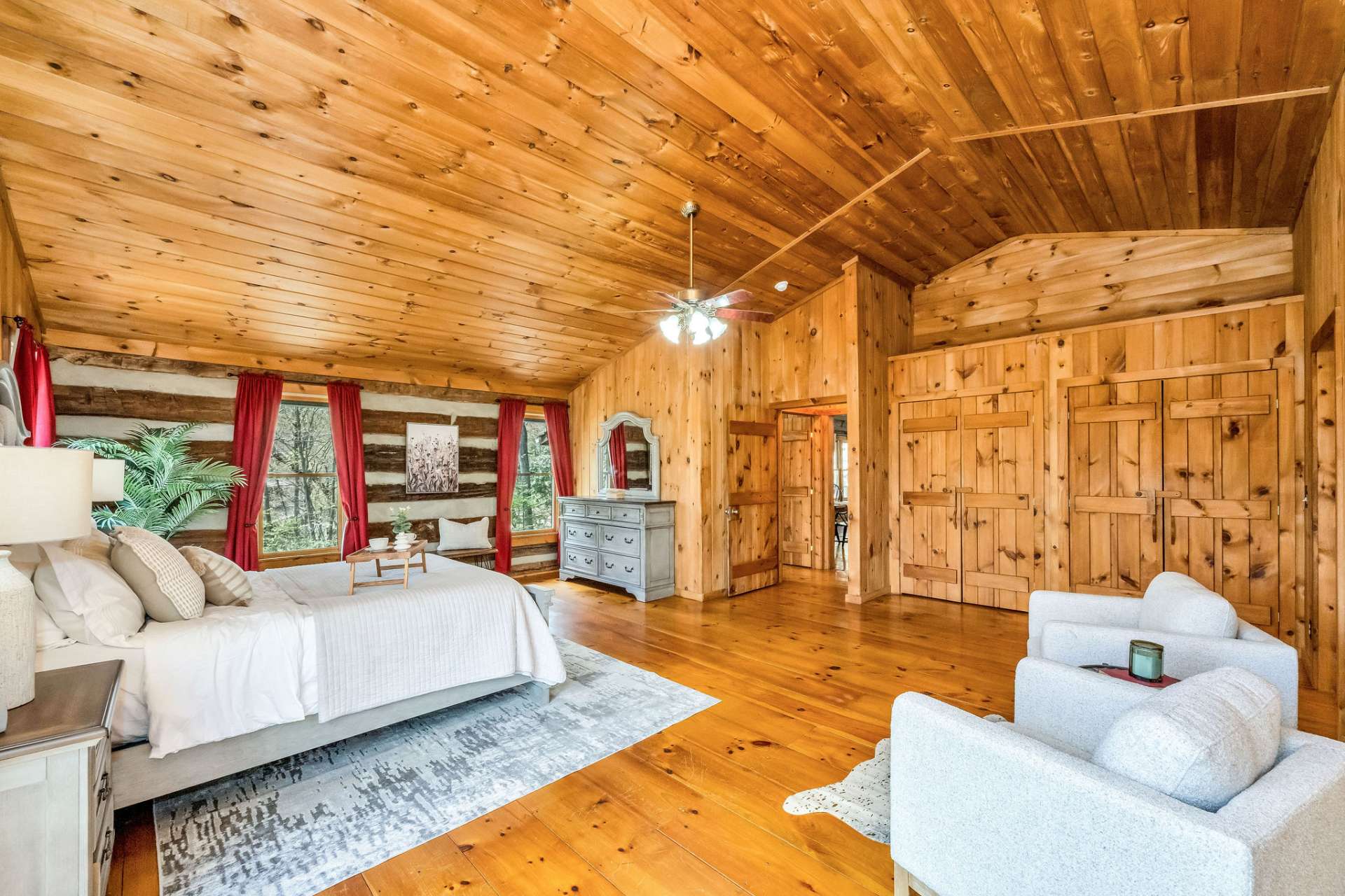 Side by side closets with a space to get creative above. What do you envision there?