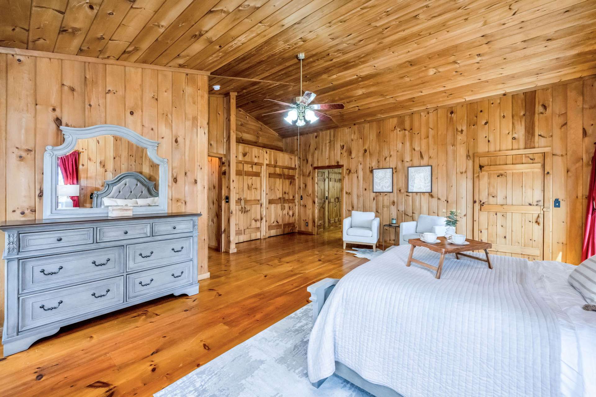 Sip your nightcap or chamomile tea with a good book before crawling into your king bed.
