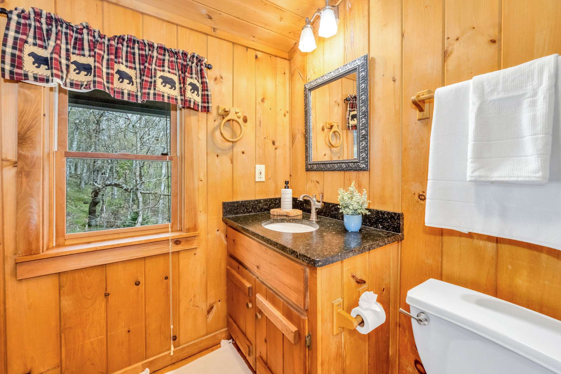 Granite countertops were thoughtfully carried out in each of the 2 bathrooms.