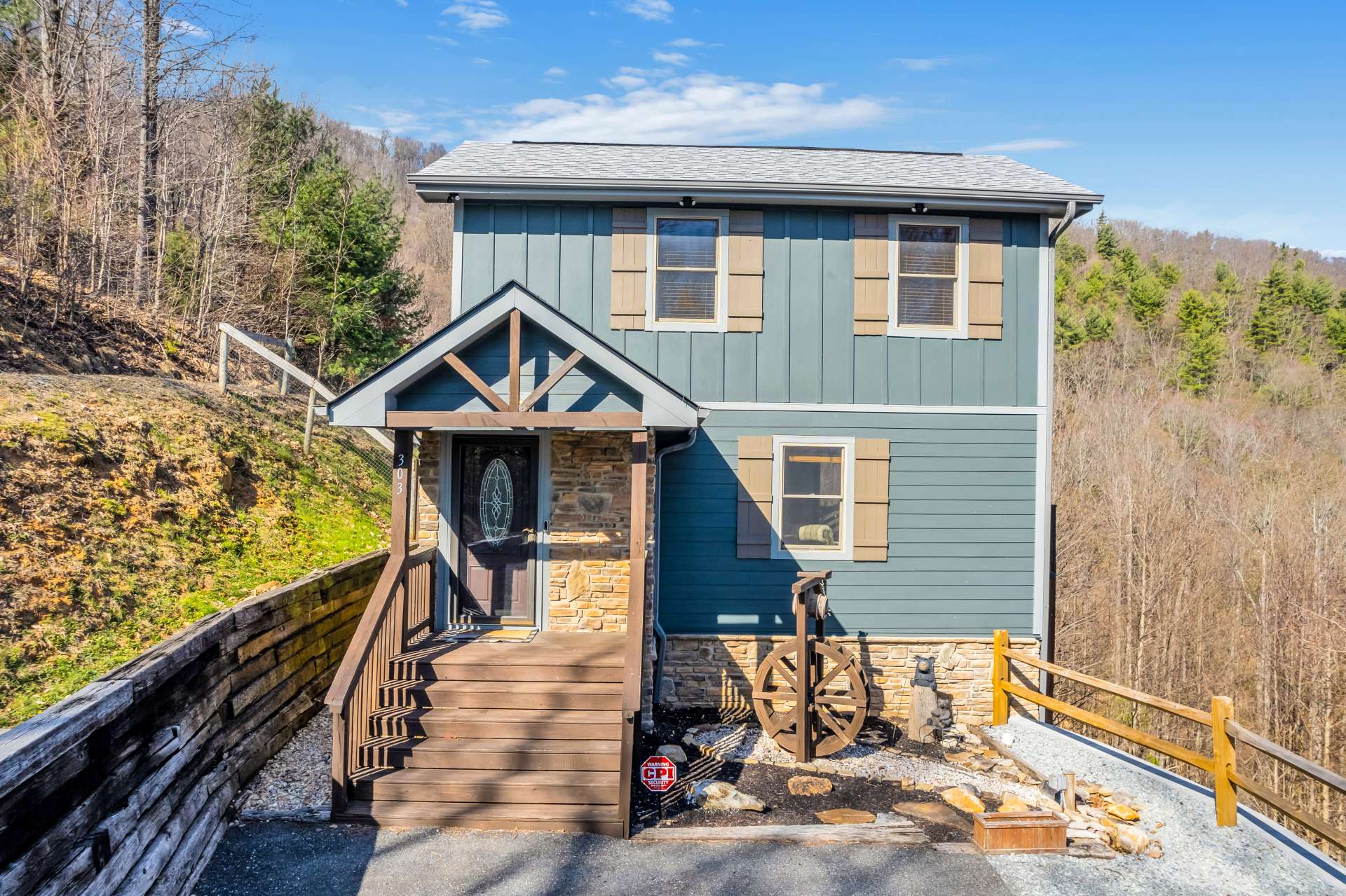 New siding and roof on this mountain cottage.