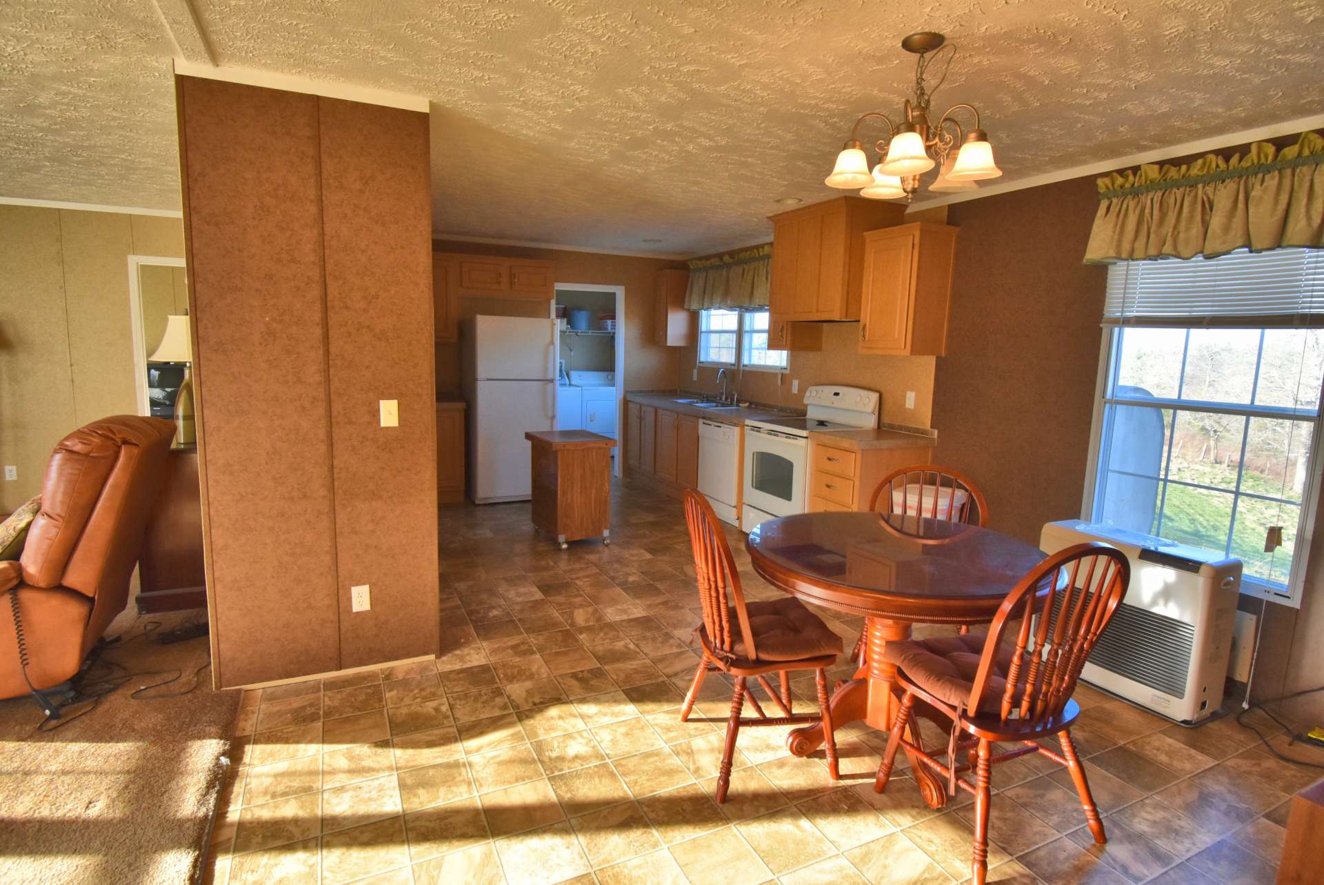 The open floor plan is convenient when entertaining or simply spending time with family.