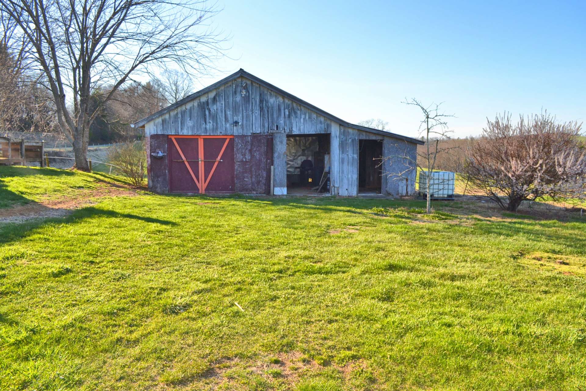 One of two barns on the property.