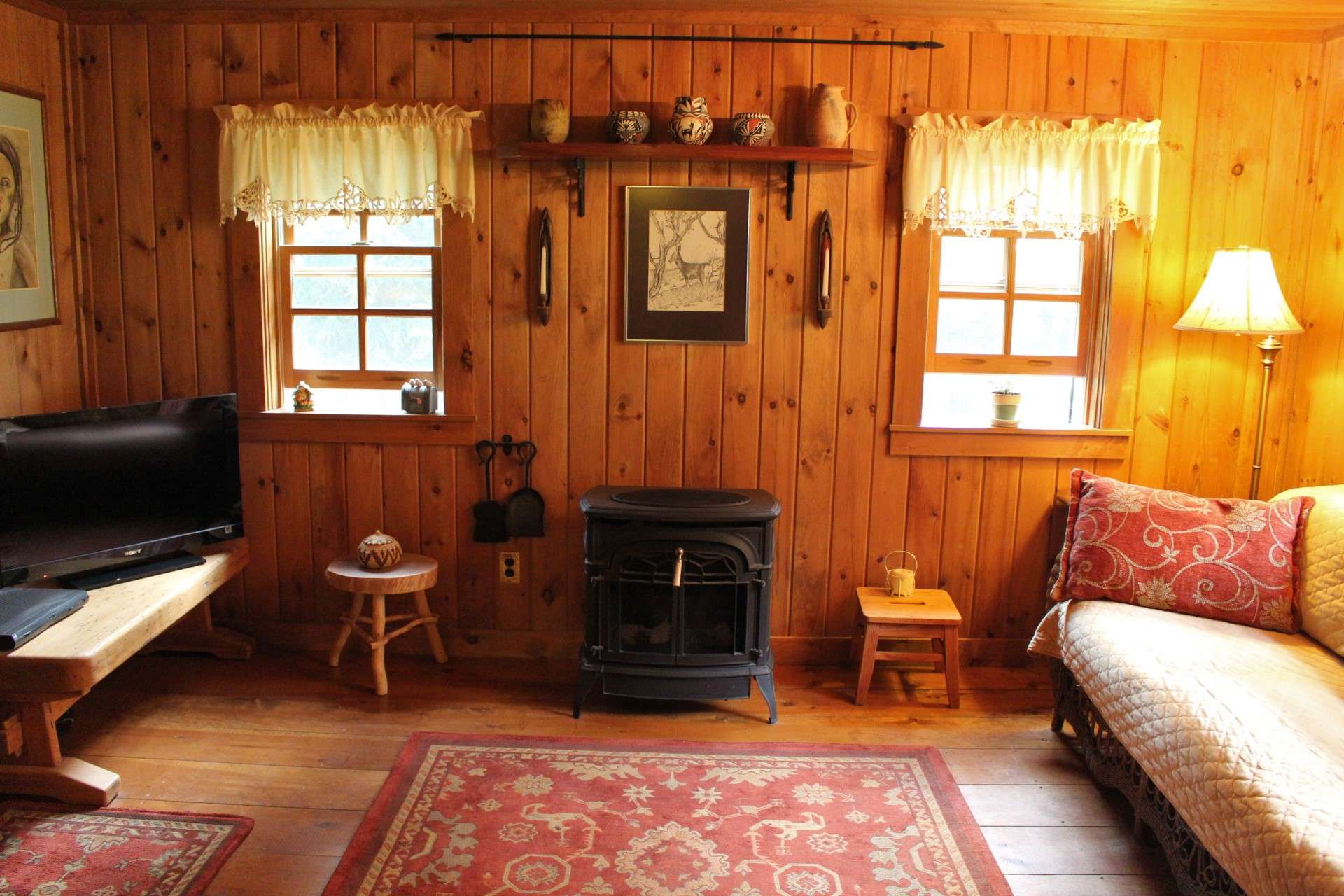 Just off the kitchen is a room that the current owners use as a den/family room.