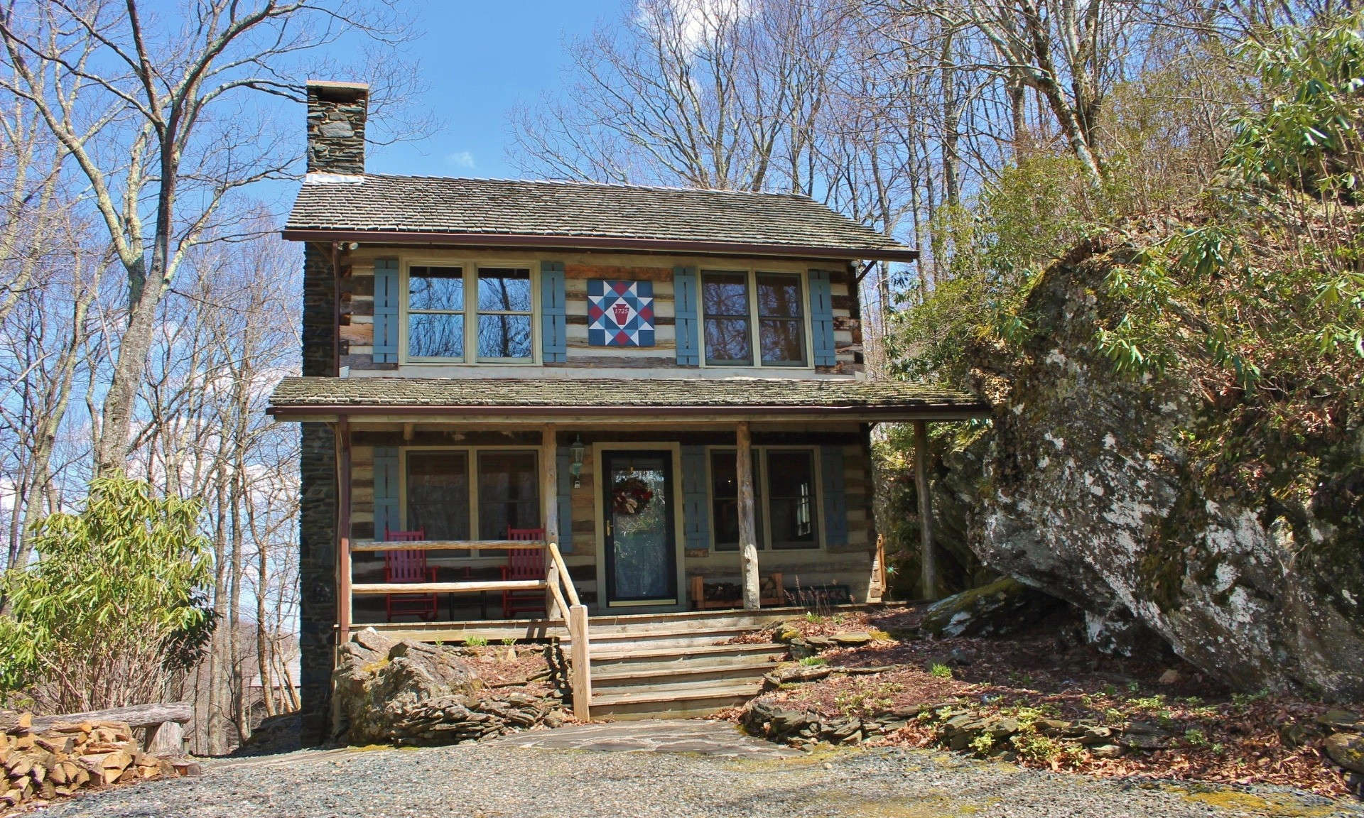 Nestled in this beautiful wooded setting among native flowering shrubs and wildflowers, this 2-bedroom, 2-bath log cabin will be your perfect North Carolina mountain retreat.