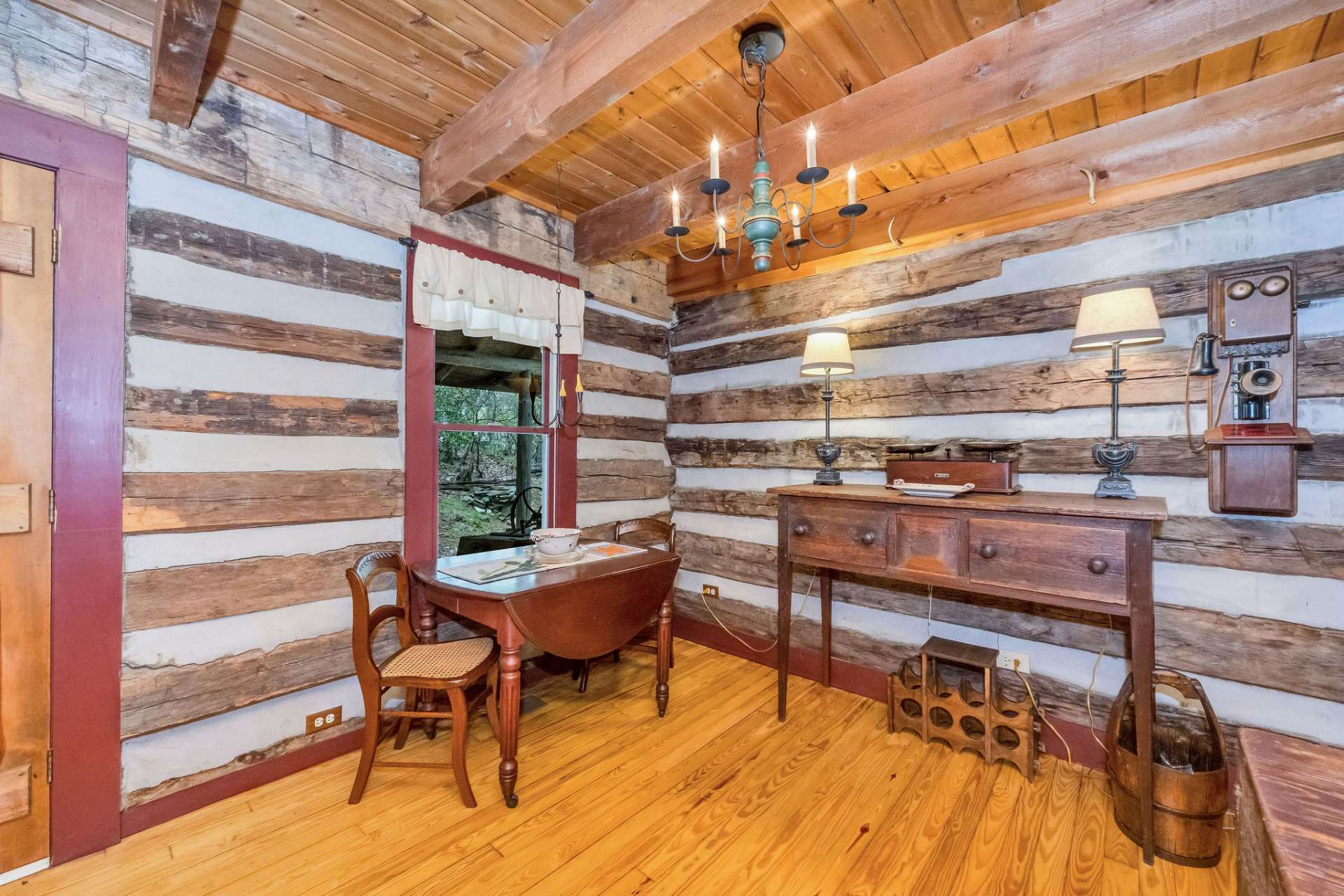 The dining room could be redesigned with a larger table.