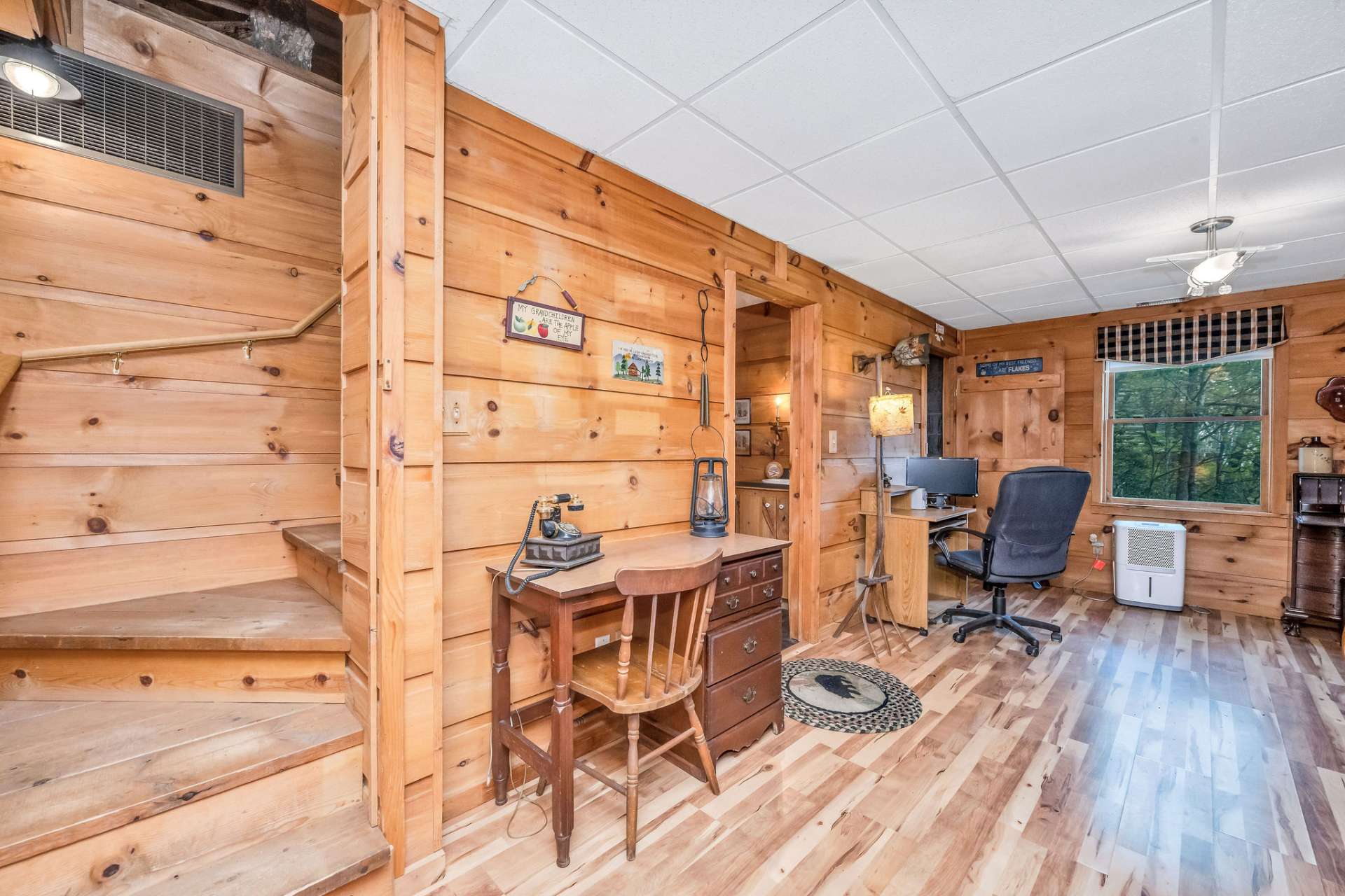 The lower level offers a versatile family room.
