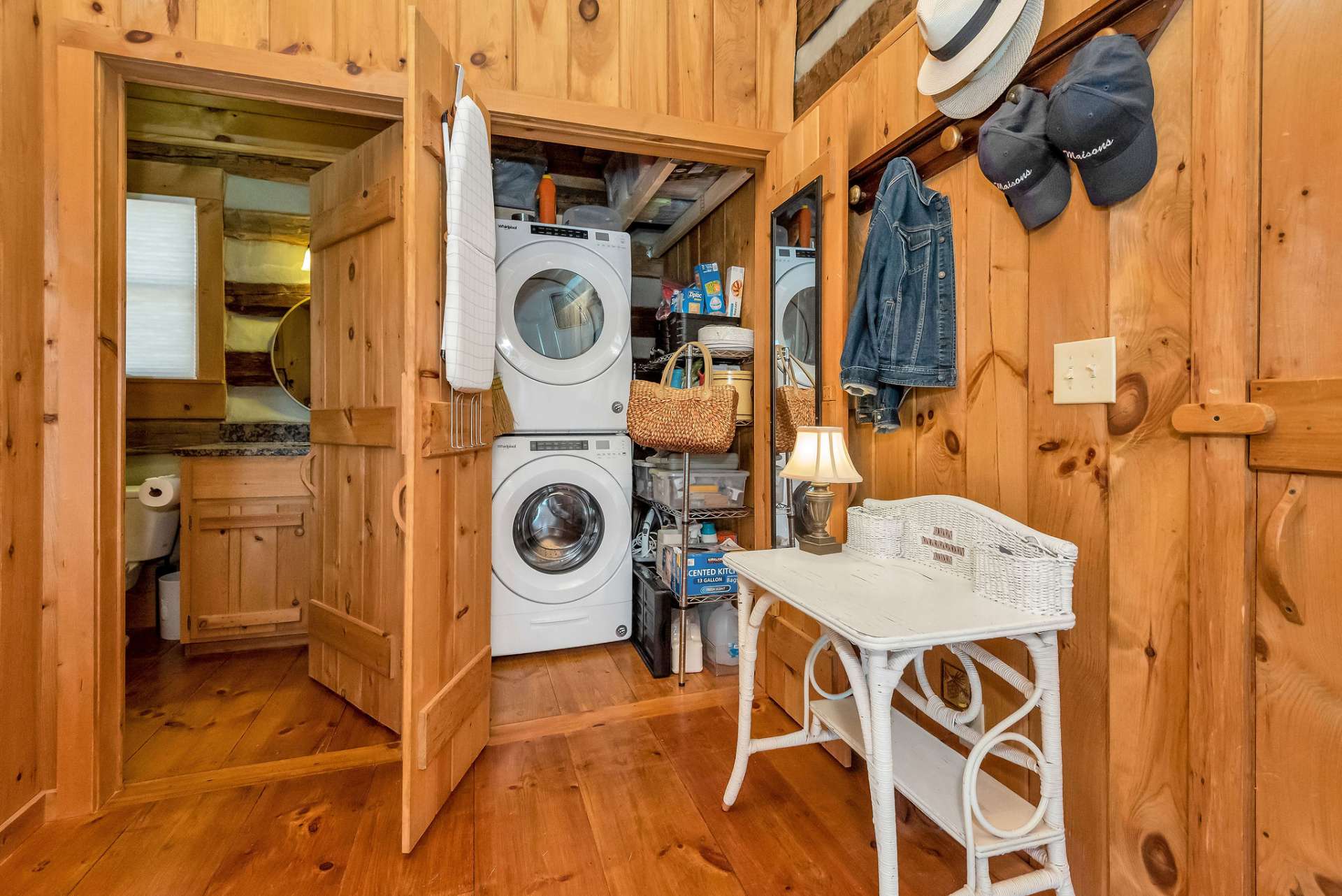 Main level laundry is conveniently located in the bedroom.