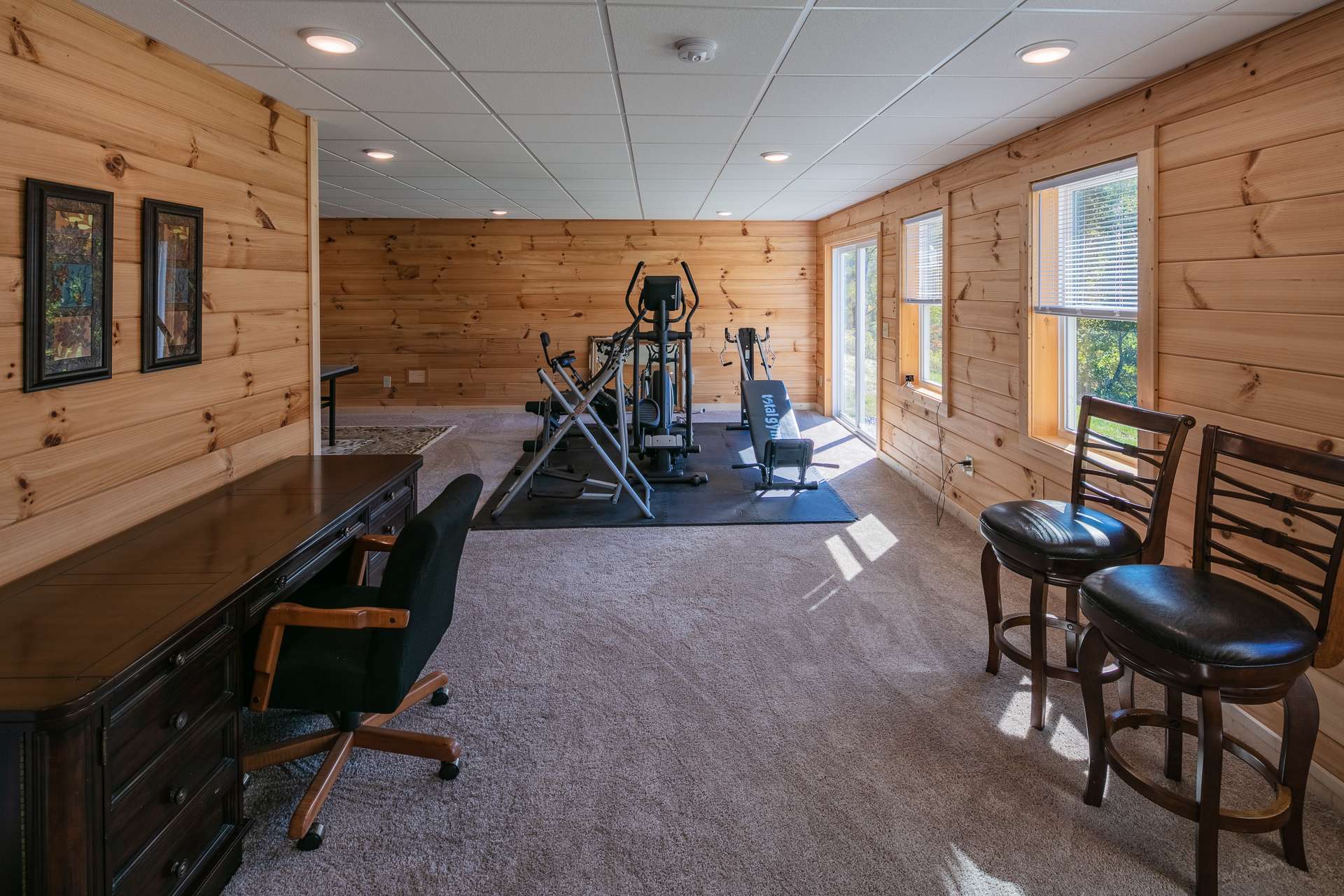 Perfect space for a home gym or game room.