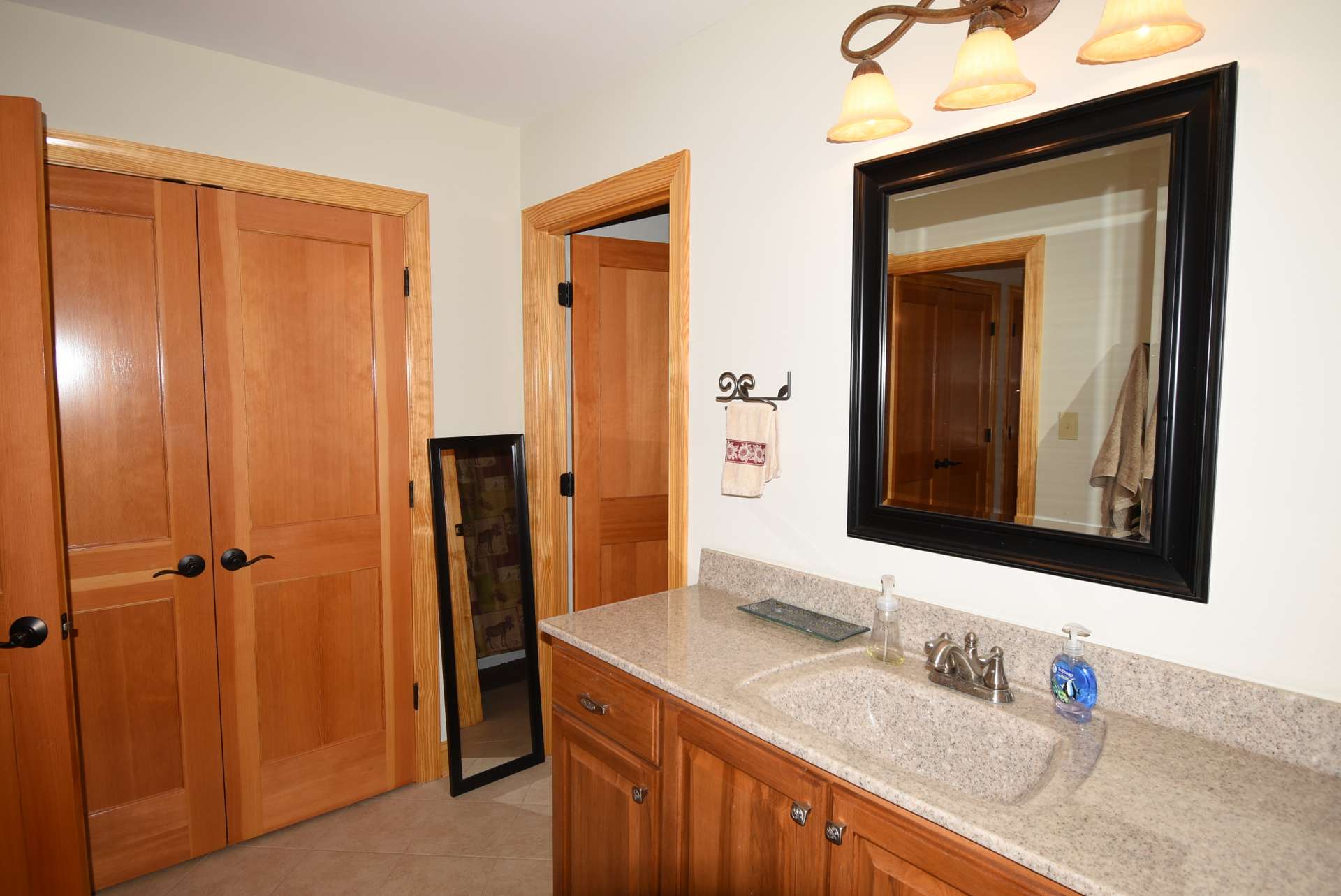 This Jack and Jill bathroom is accessed from the loft and the upper level guest bedroom.