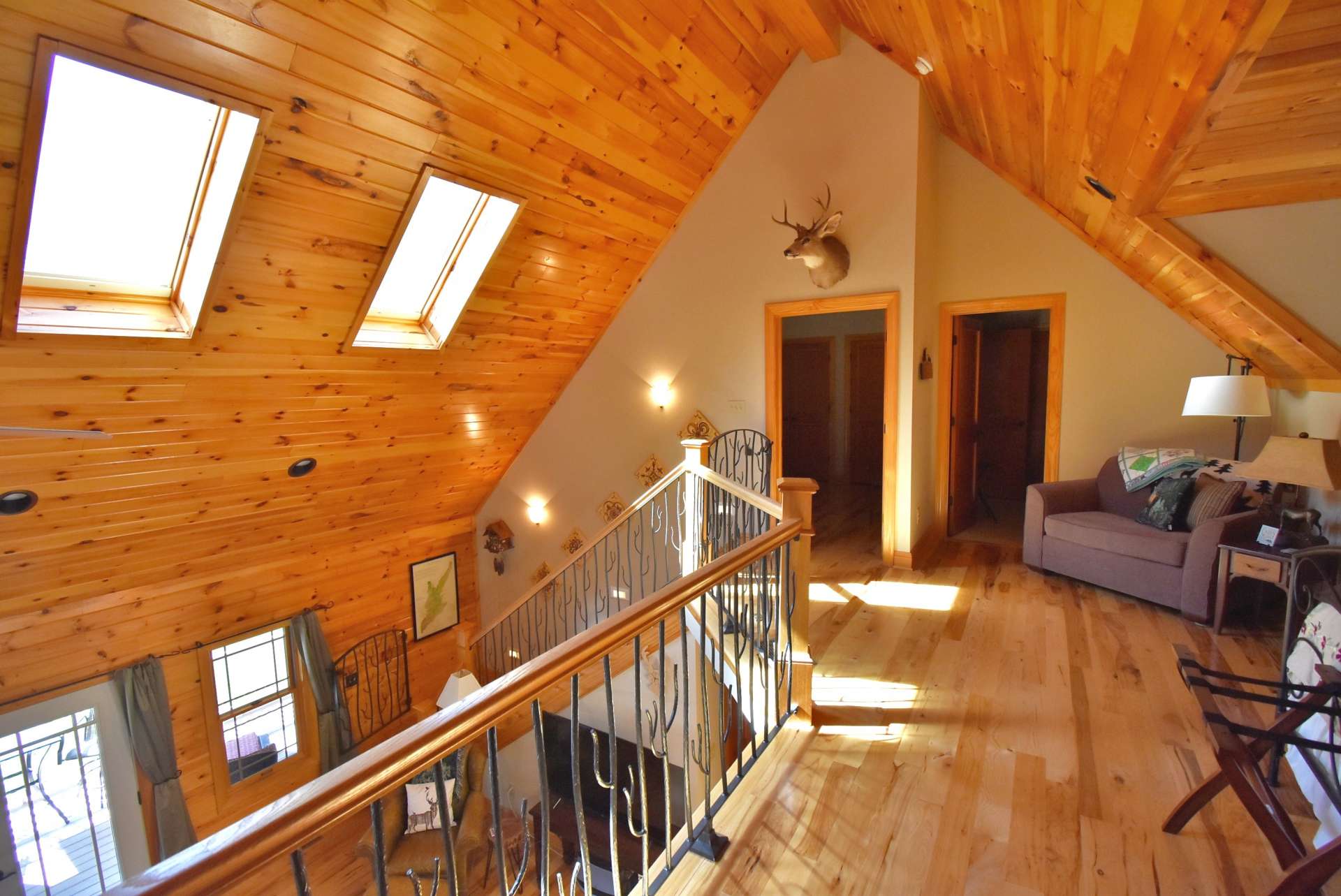 The upper level loft over looks the great room and also features skylights filling the upper level with natural light.