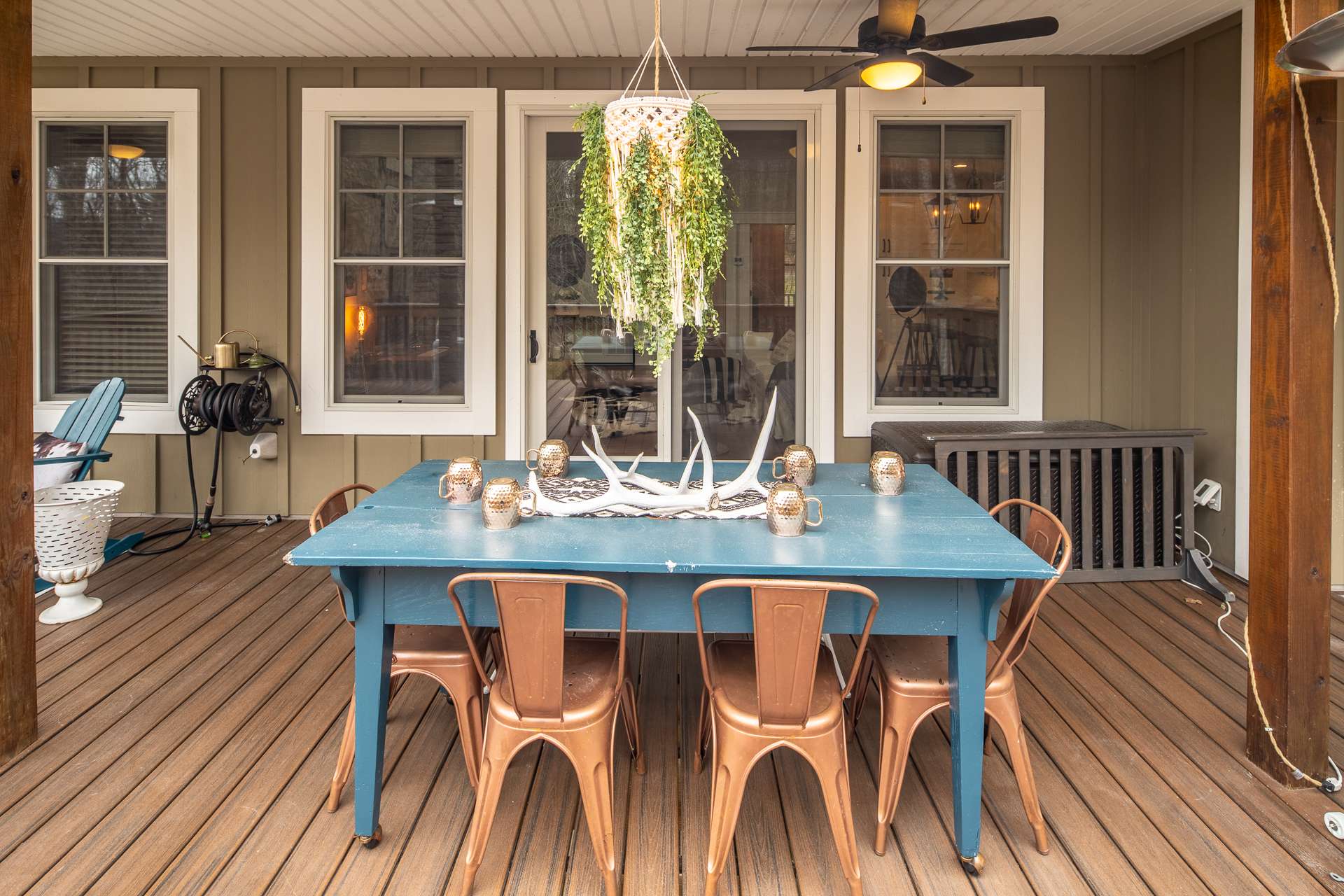 Enjoy outdoor dining and relaxing on the partially covered back deck.