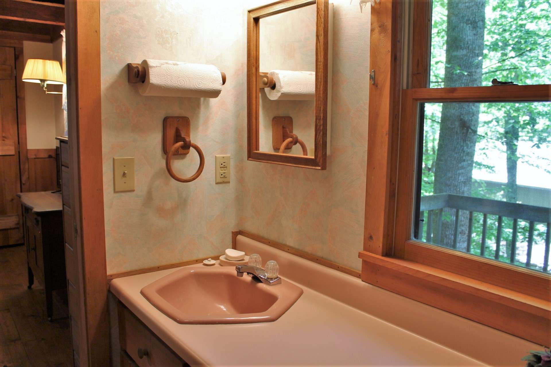 The master bath can be accessed directly from bedroom or the family room.