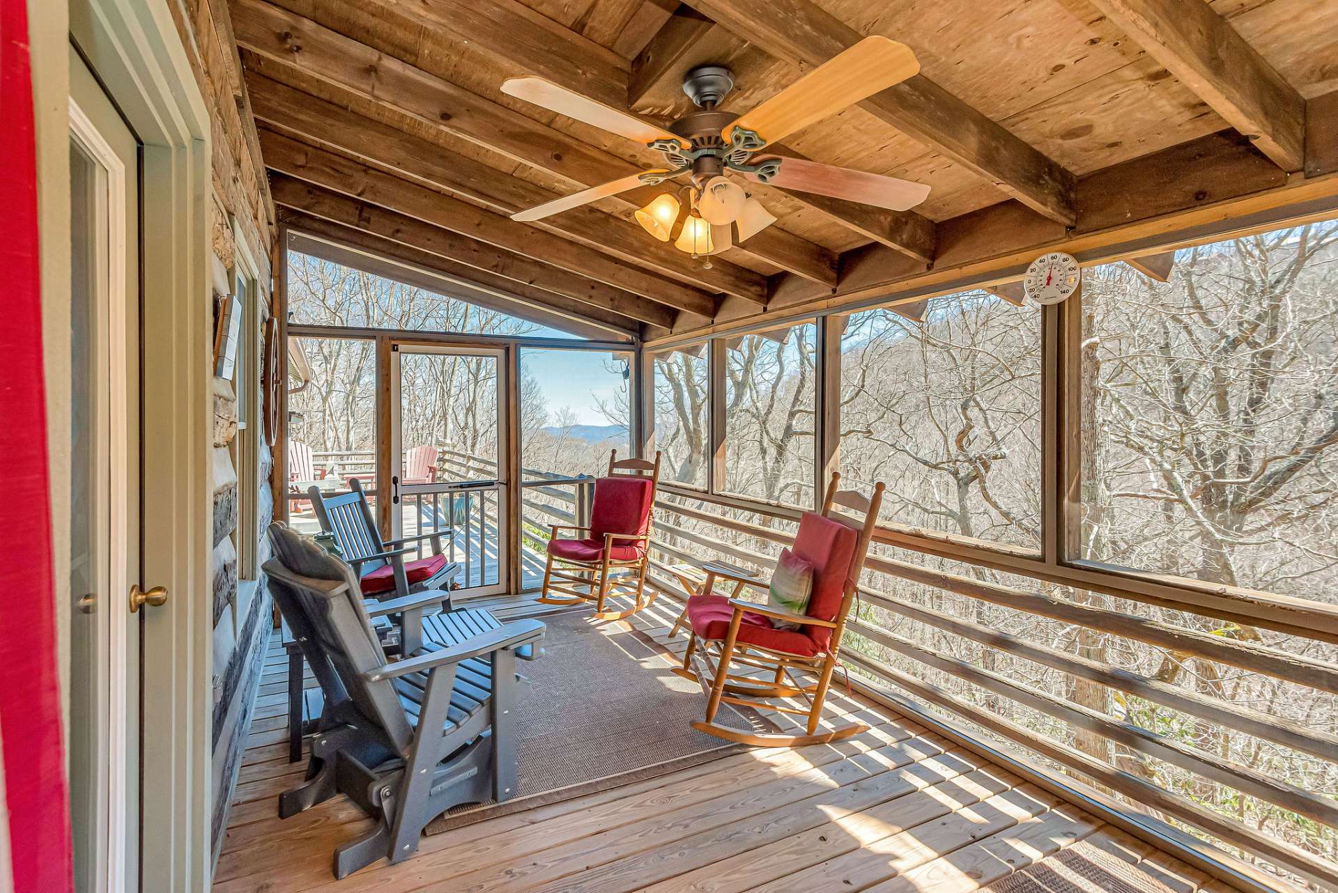 Stay cool, relax, and breathe in the fresh air under the covered porch.