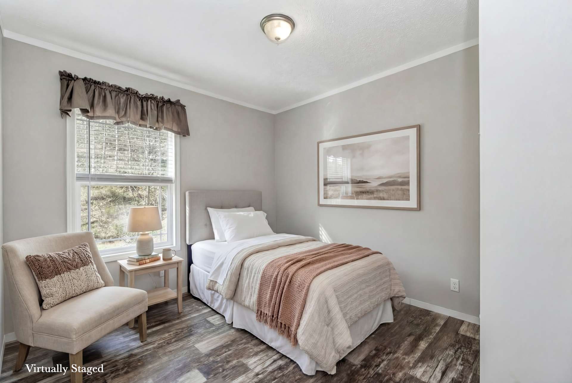 Virtually staged bedroom