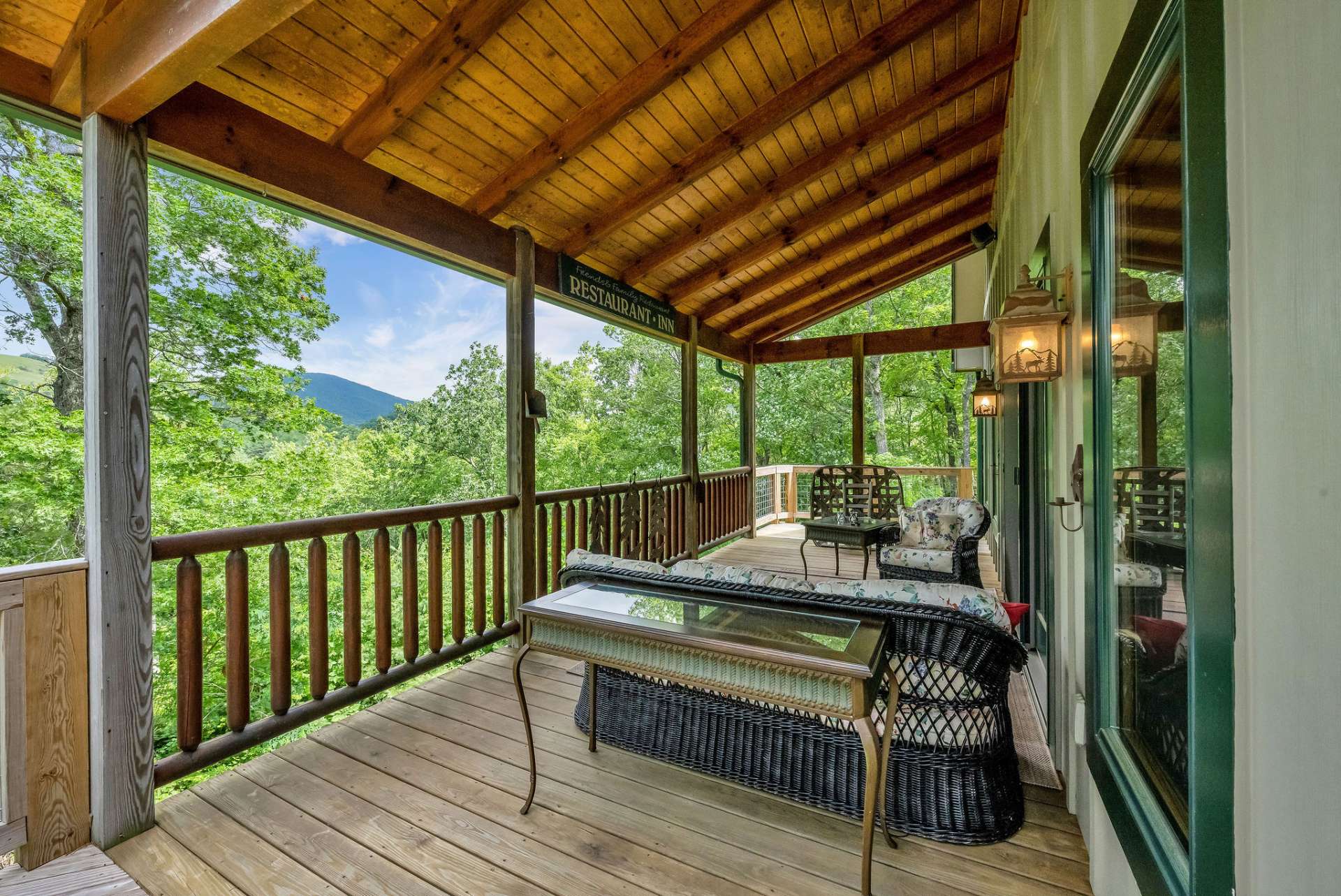 Covered deck area off the family room.