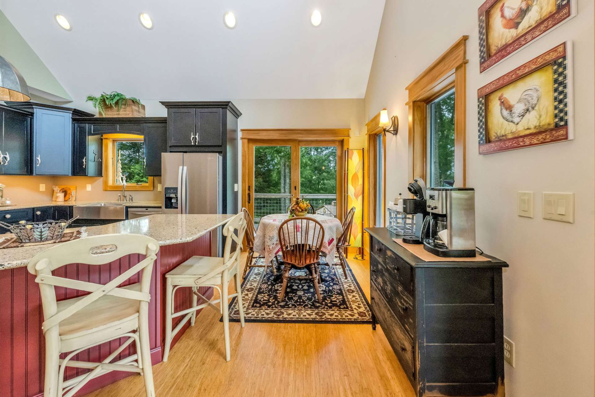 Dining area with a view.