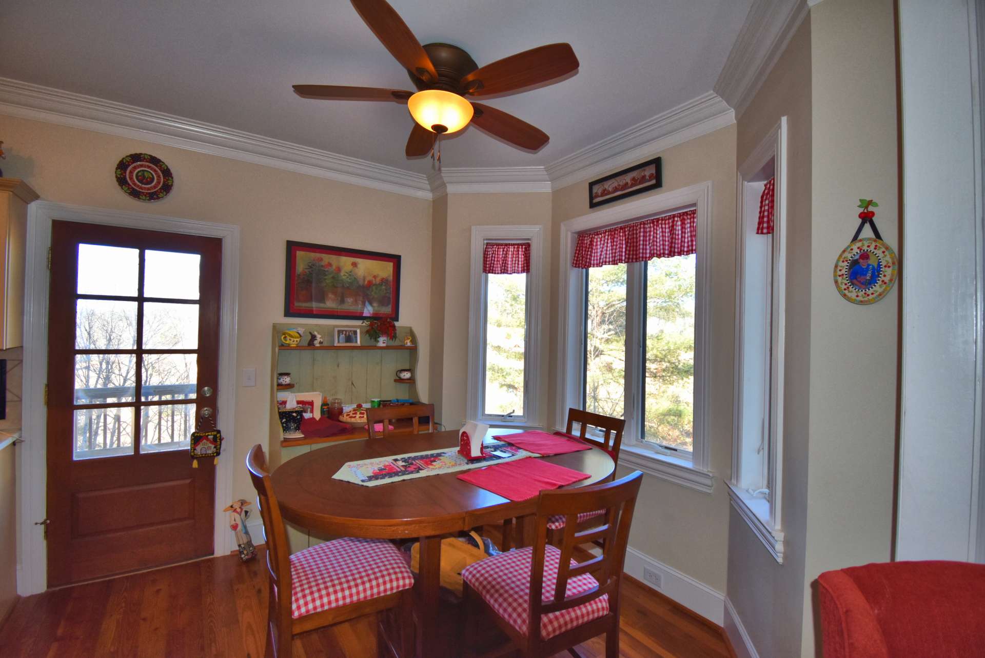 Just off the kitchen and dining area, a large 12' x 16' back deck provides an excellent spot for enjoying the long range views.