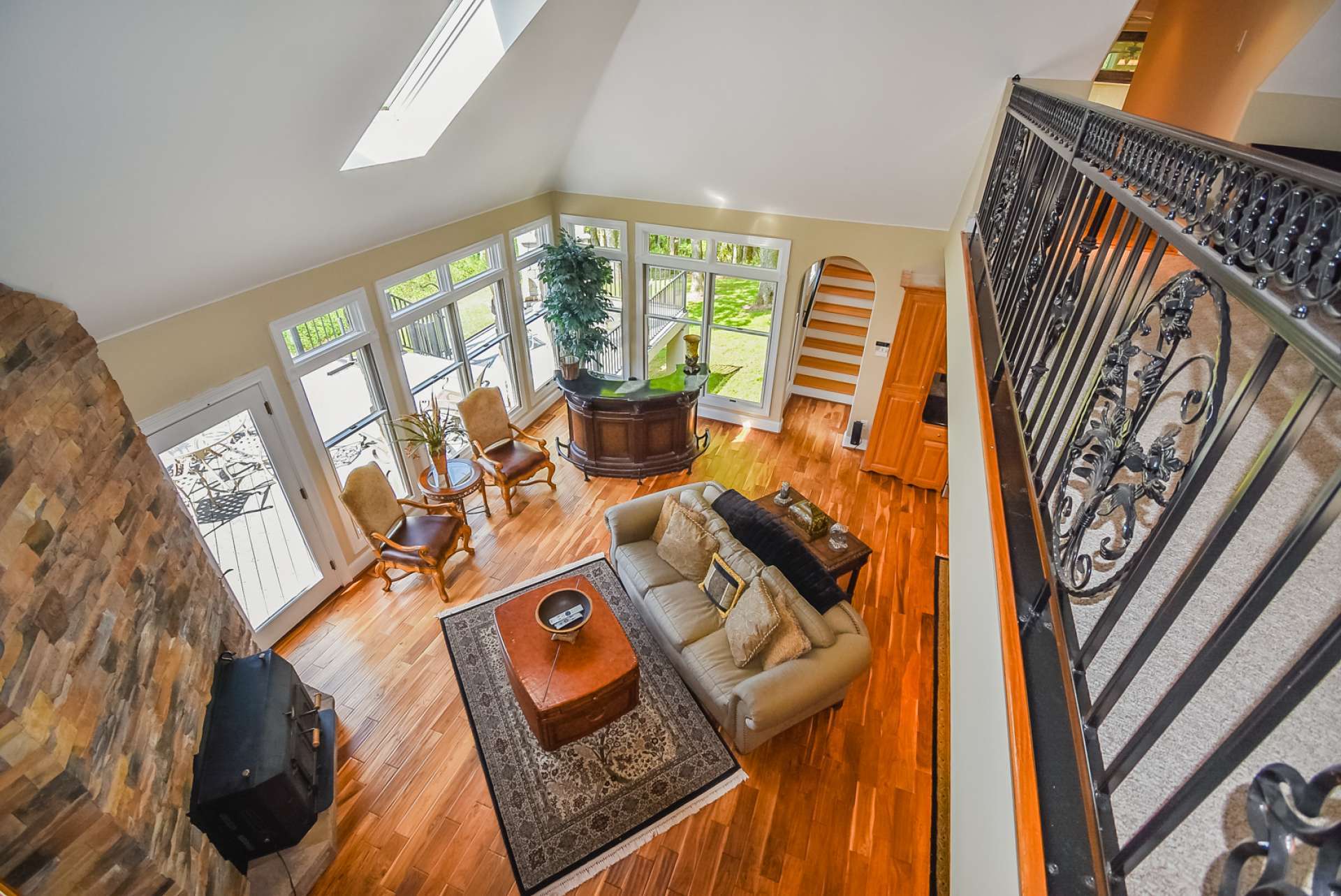 View of the great room from the loft.