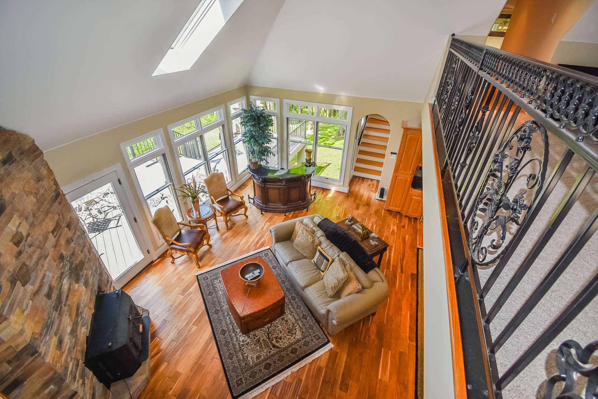 View of the great room from the loft.