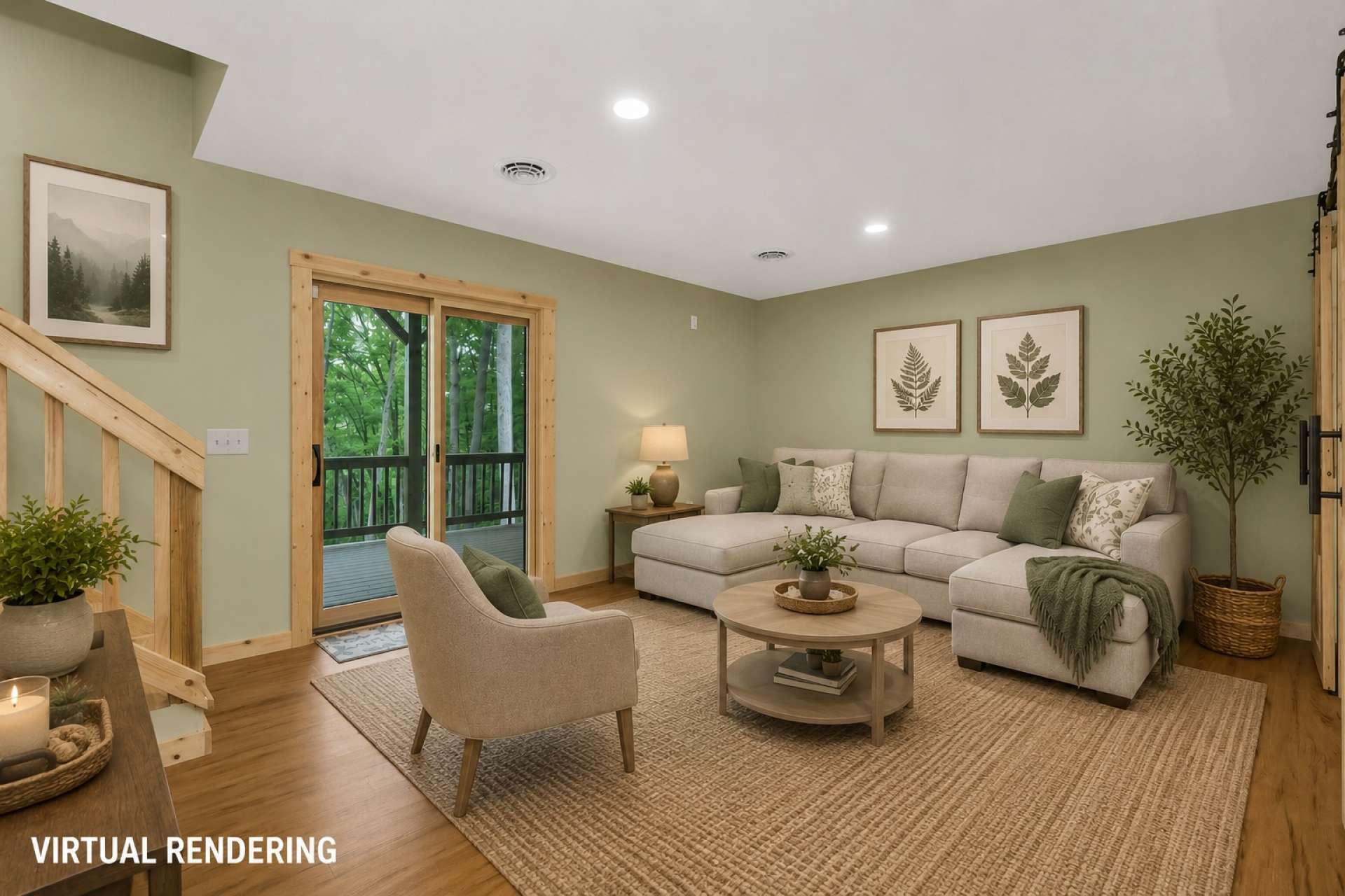 This virtually generated image gives you an idea of how warm and inviting this space can be.