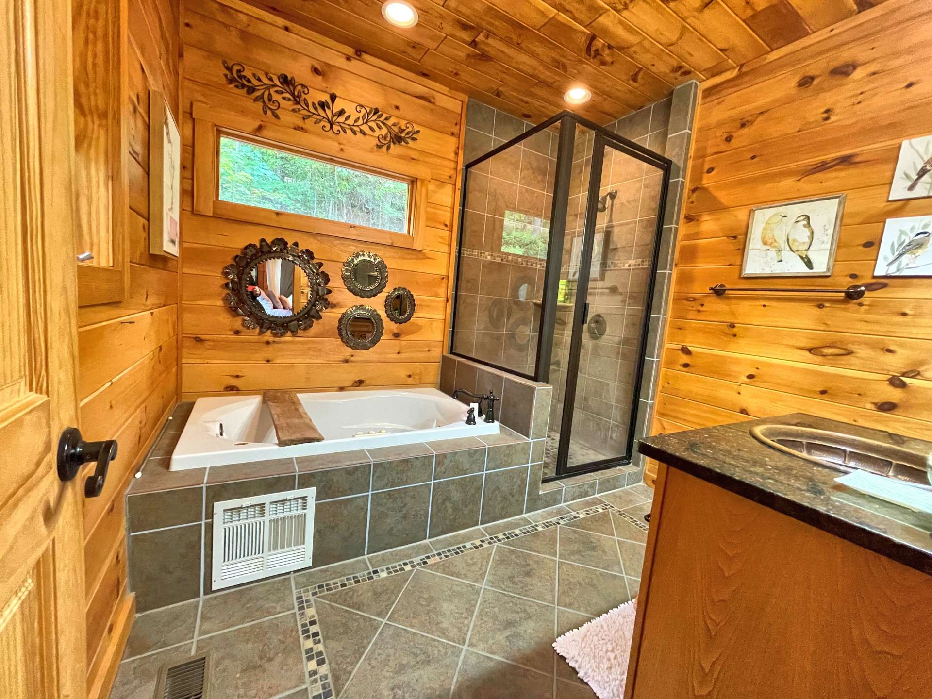 Luxurious primary bath.
