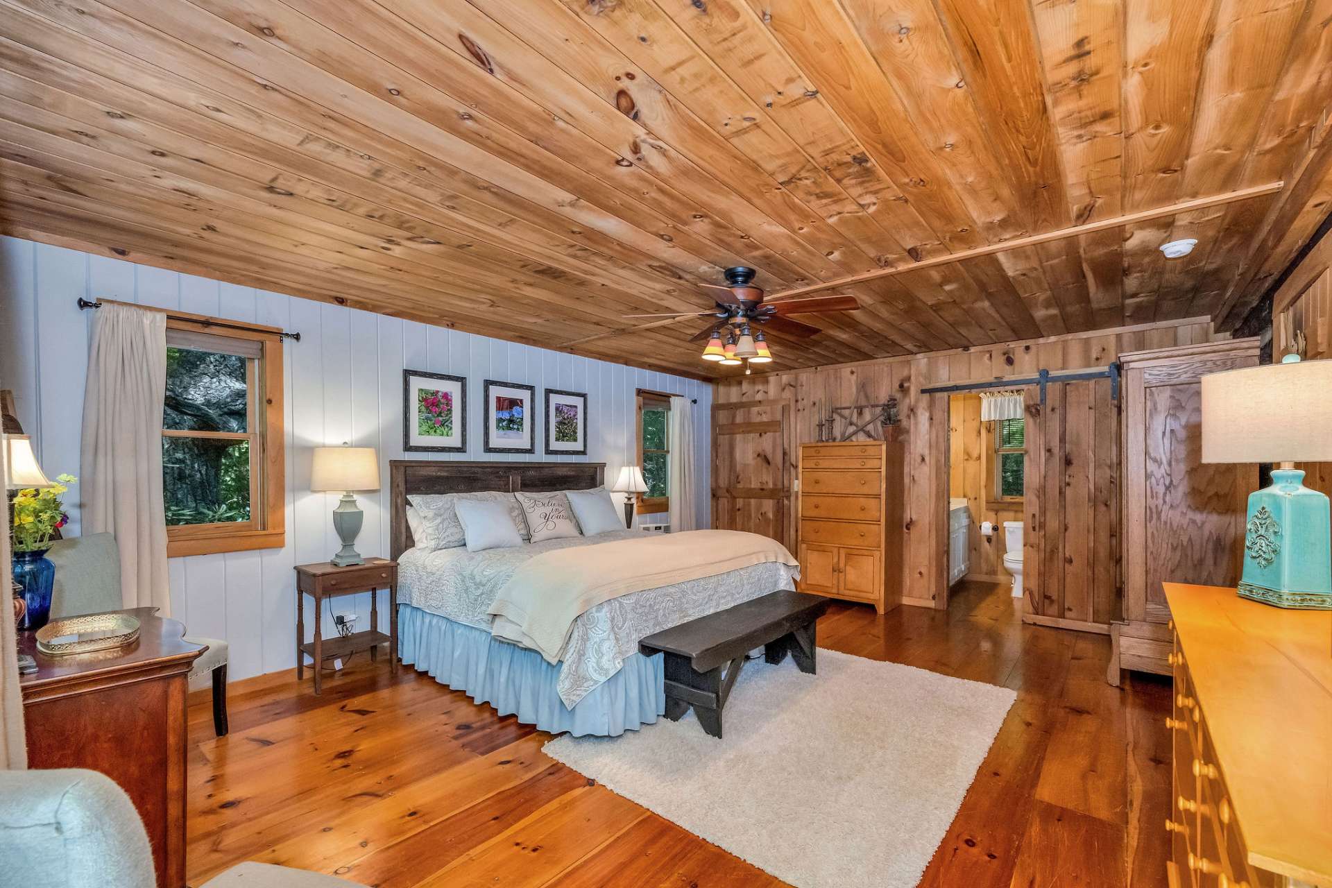 The primary suite is conveniently located on the main level.