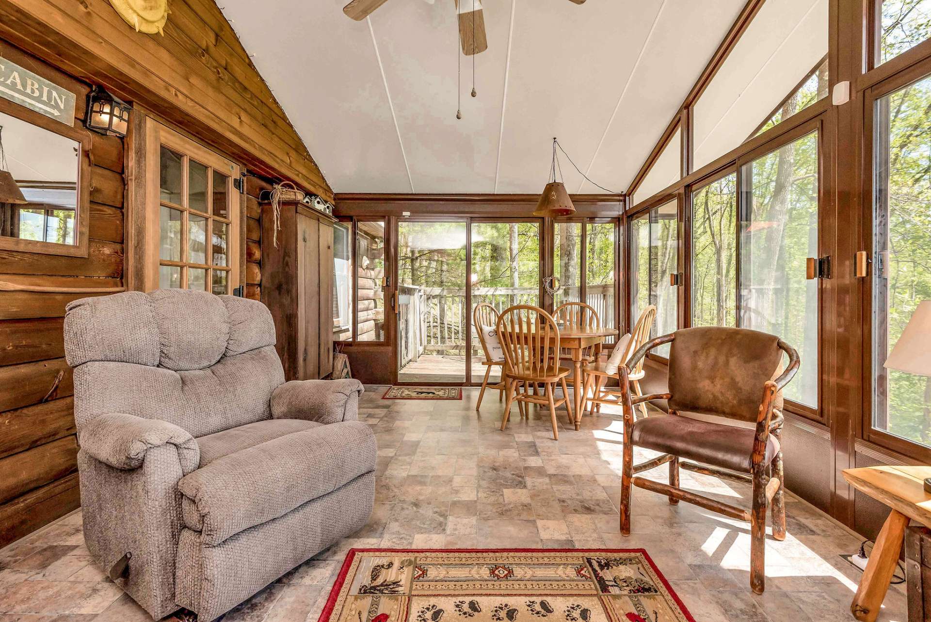 Windows surround you in the sunroom!