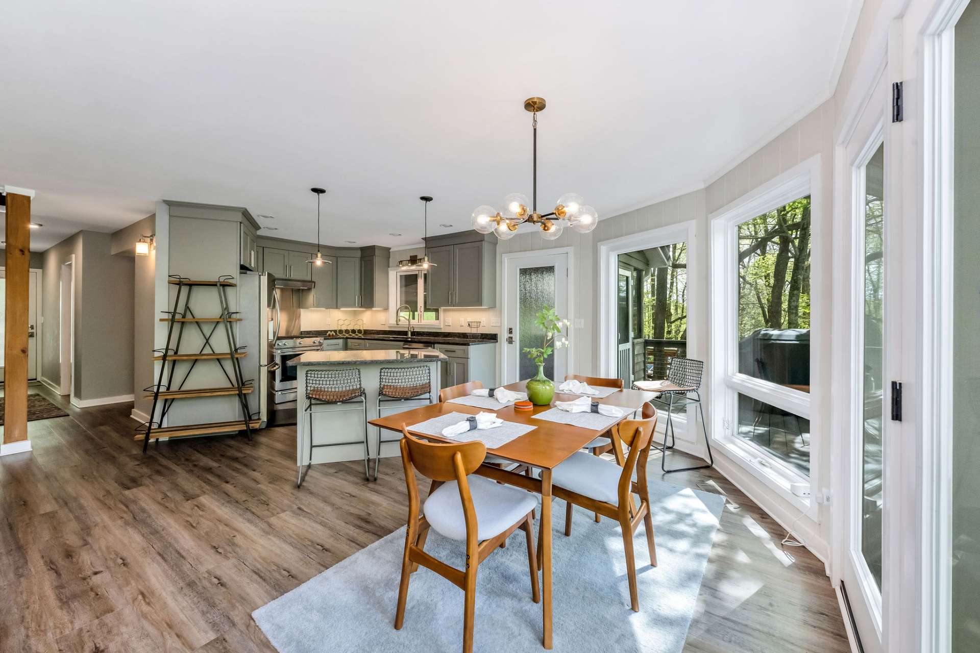Open concept living/dining/kitchen.