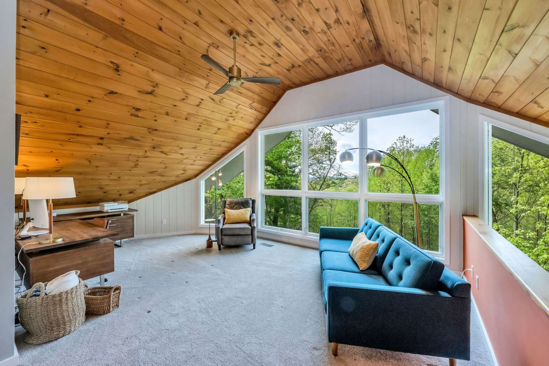 Expansive loft for taking in the views.